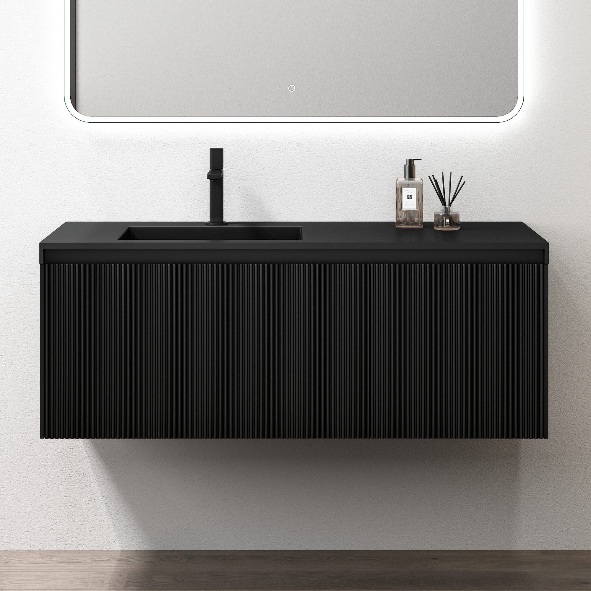 doporro Badmöbel-Set Mineraguss Waschbeckenunterschrank Badezimmermöbel Sof günstig online kaufen