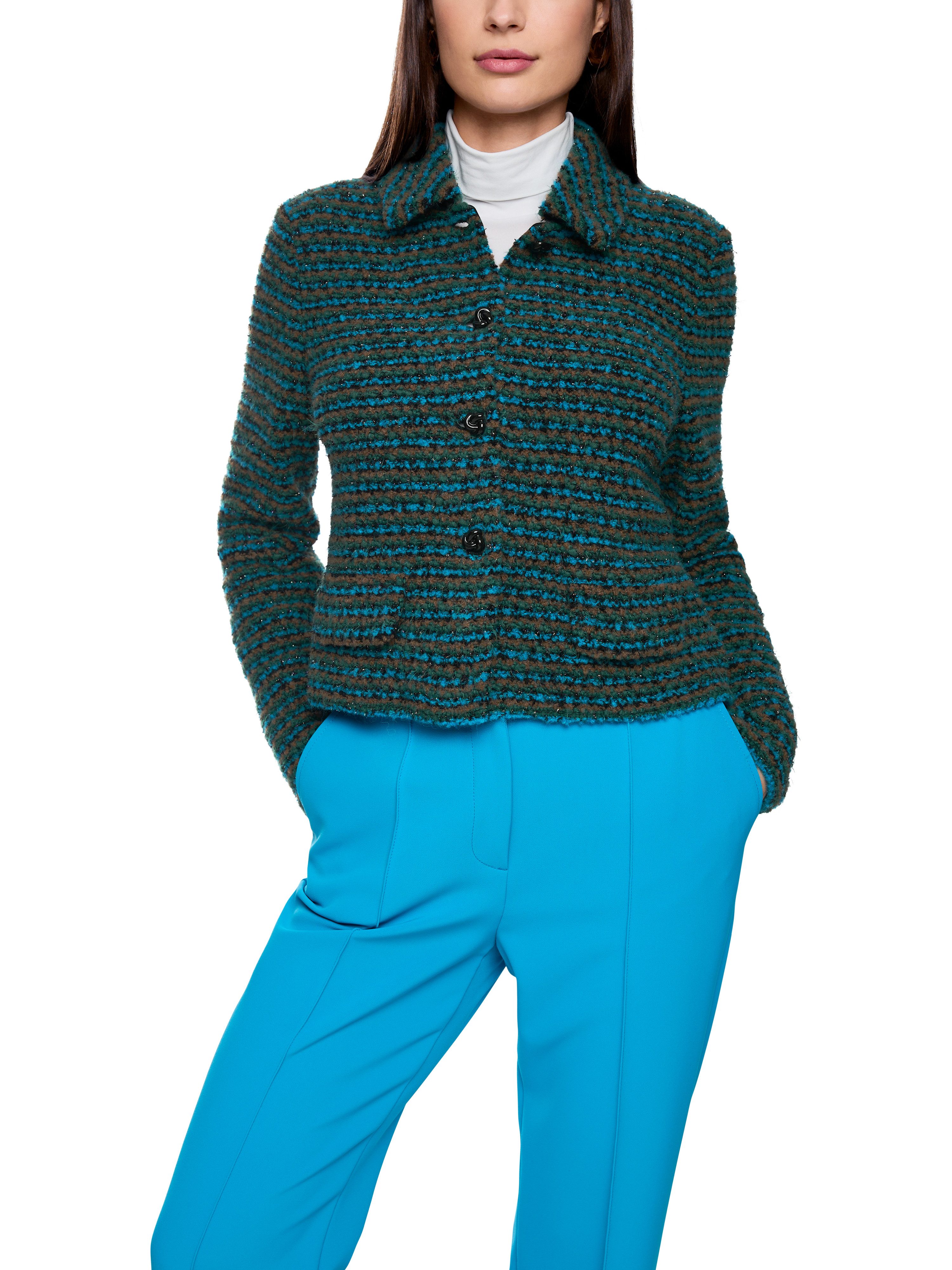 Marc Cain Cardigan Mystic Plumage Premium Damenmode mit Lurex, im Multicolour Tweed Design, gerade Form