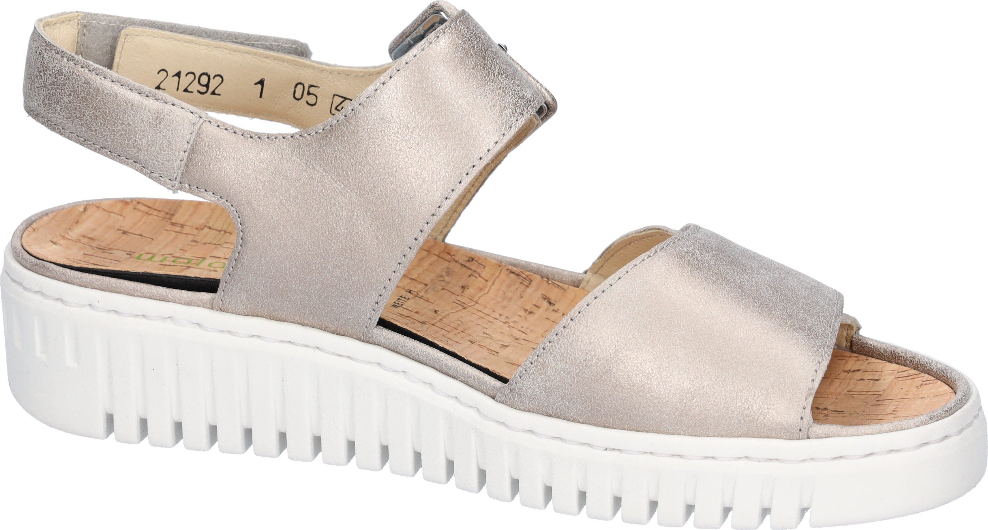 Waldläufer H-WILLOW Plateausandale Sommerschuh, Klettschuh, Bequemschuh mit Korkfußbett, H-Weite