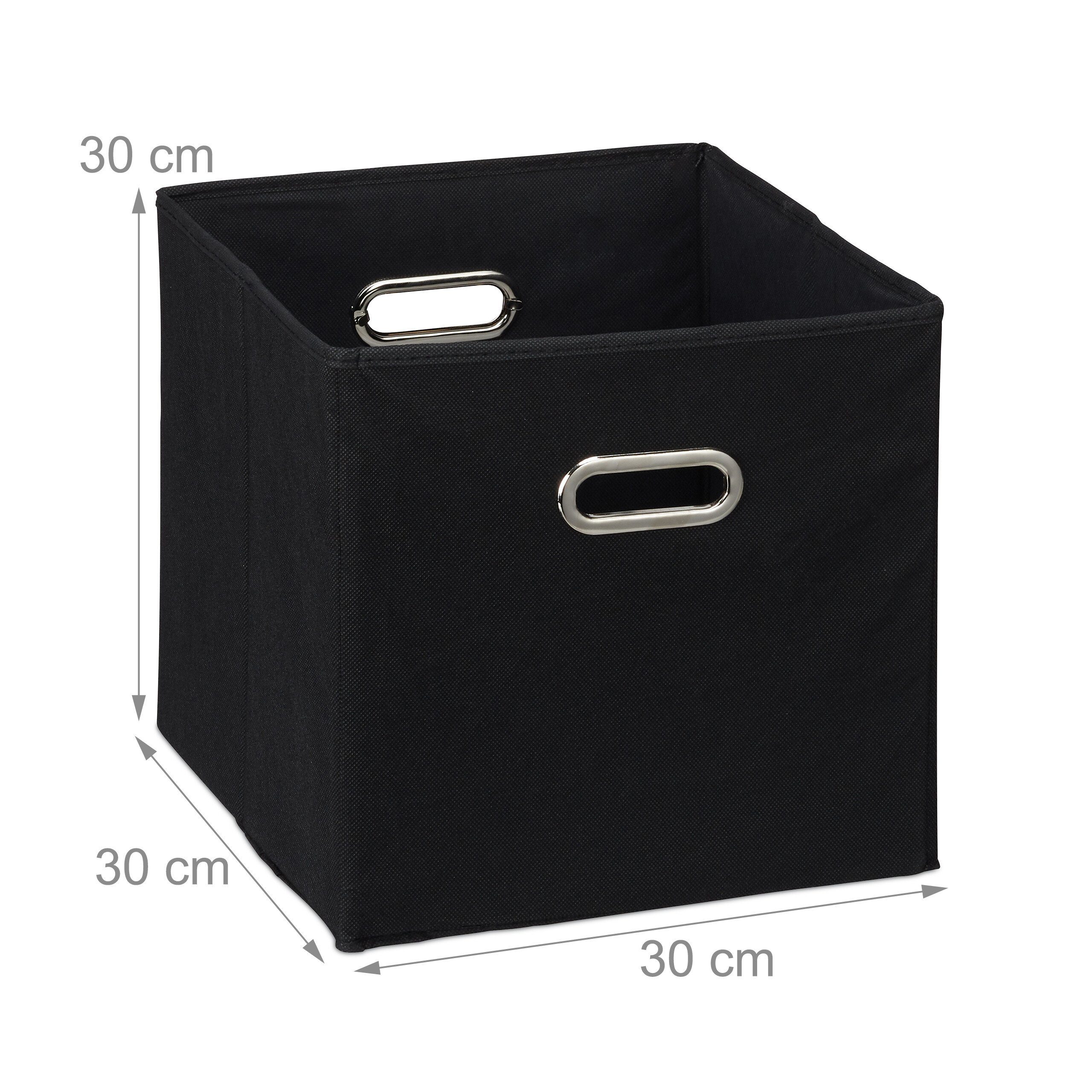 relaxdays Aufbewahrungsbox im 4er Set (4 St), schwarz – Bild 4 von 5