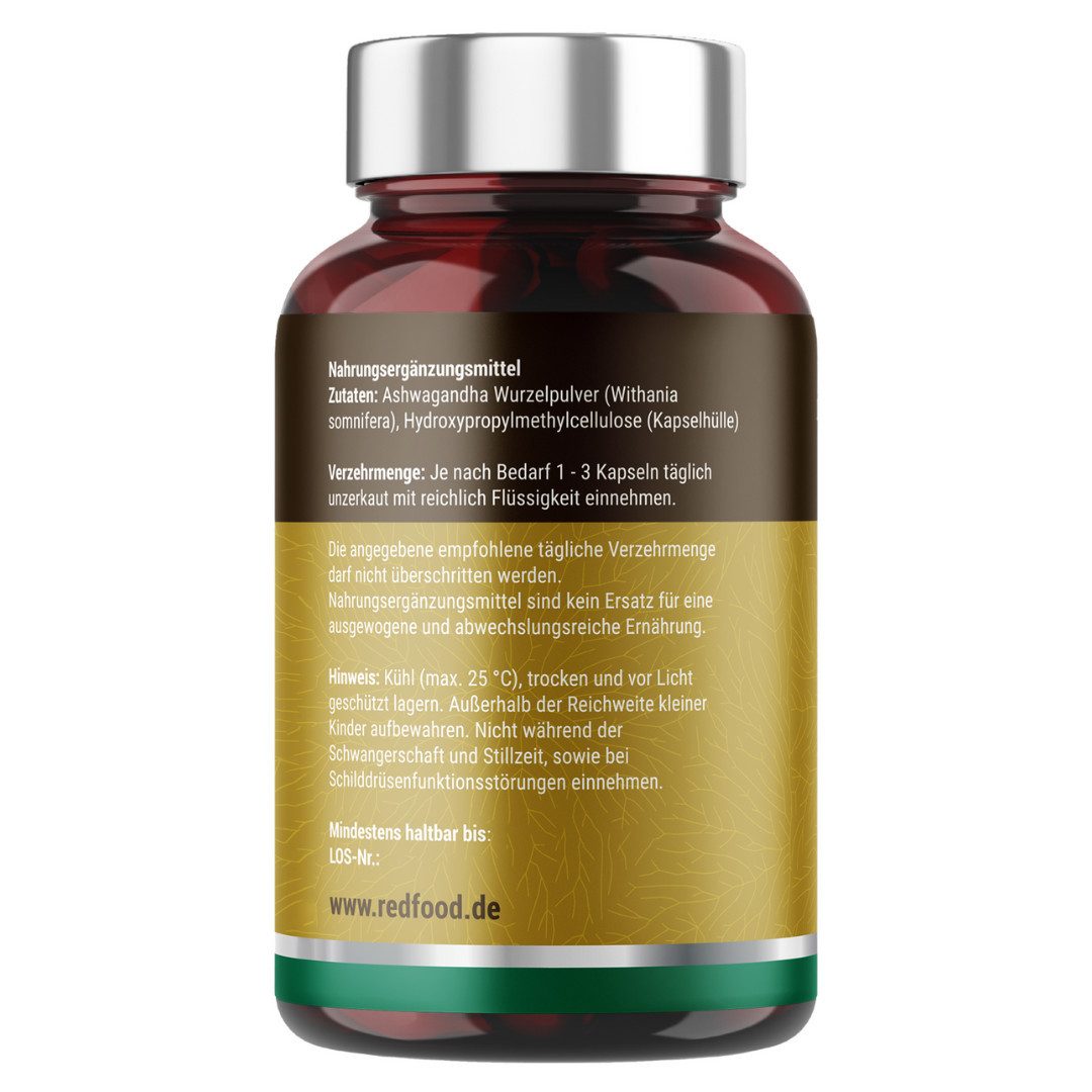 Redfood Bio Ashwagandha 290 Kapseln Kapseln, 1 er 200 St., 172,8 g