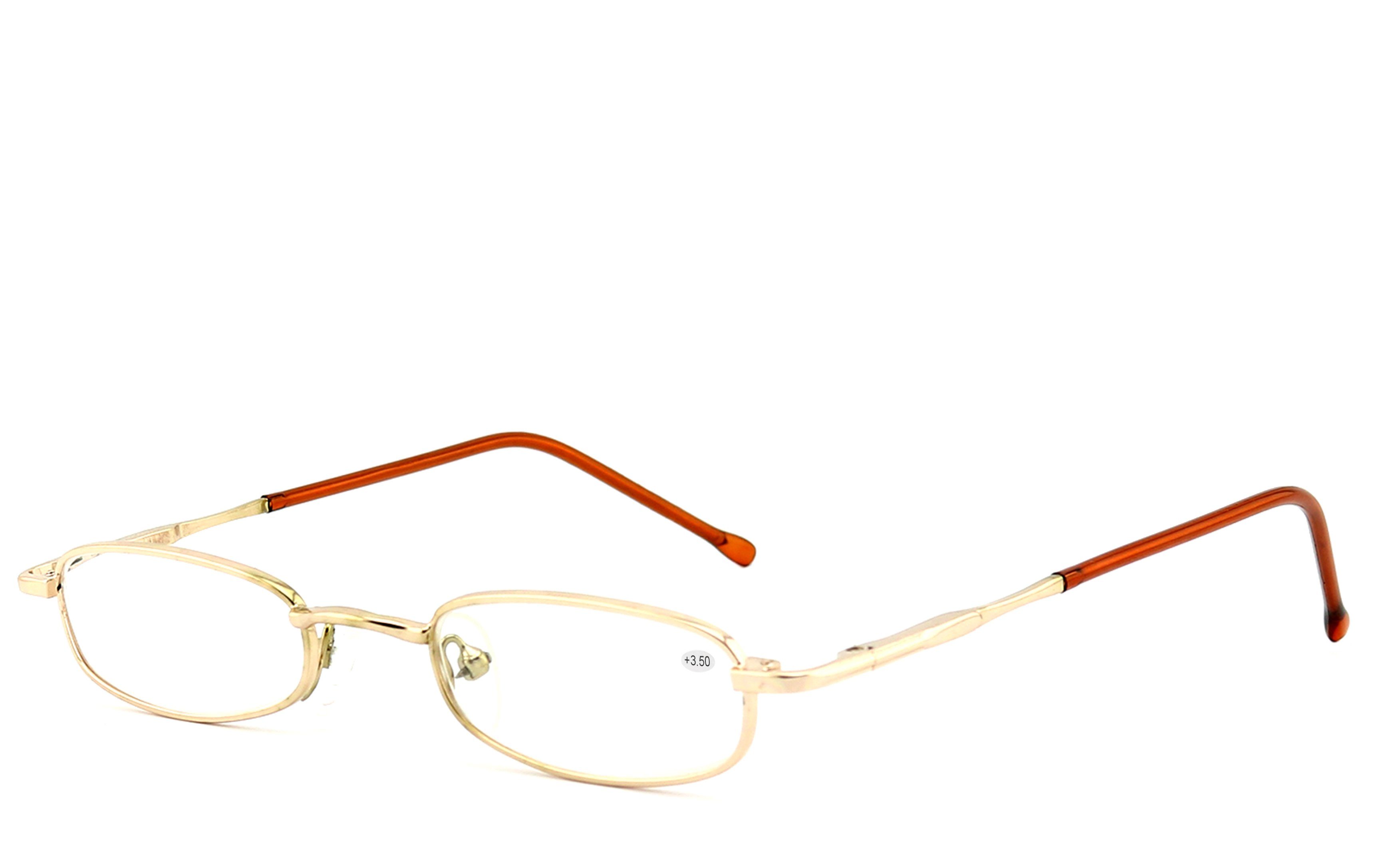 EYESTUFF Lesebrille Lesebrille Flex-Scharnieren hochwertigen Brillenbügel gold, mit