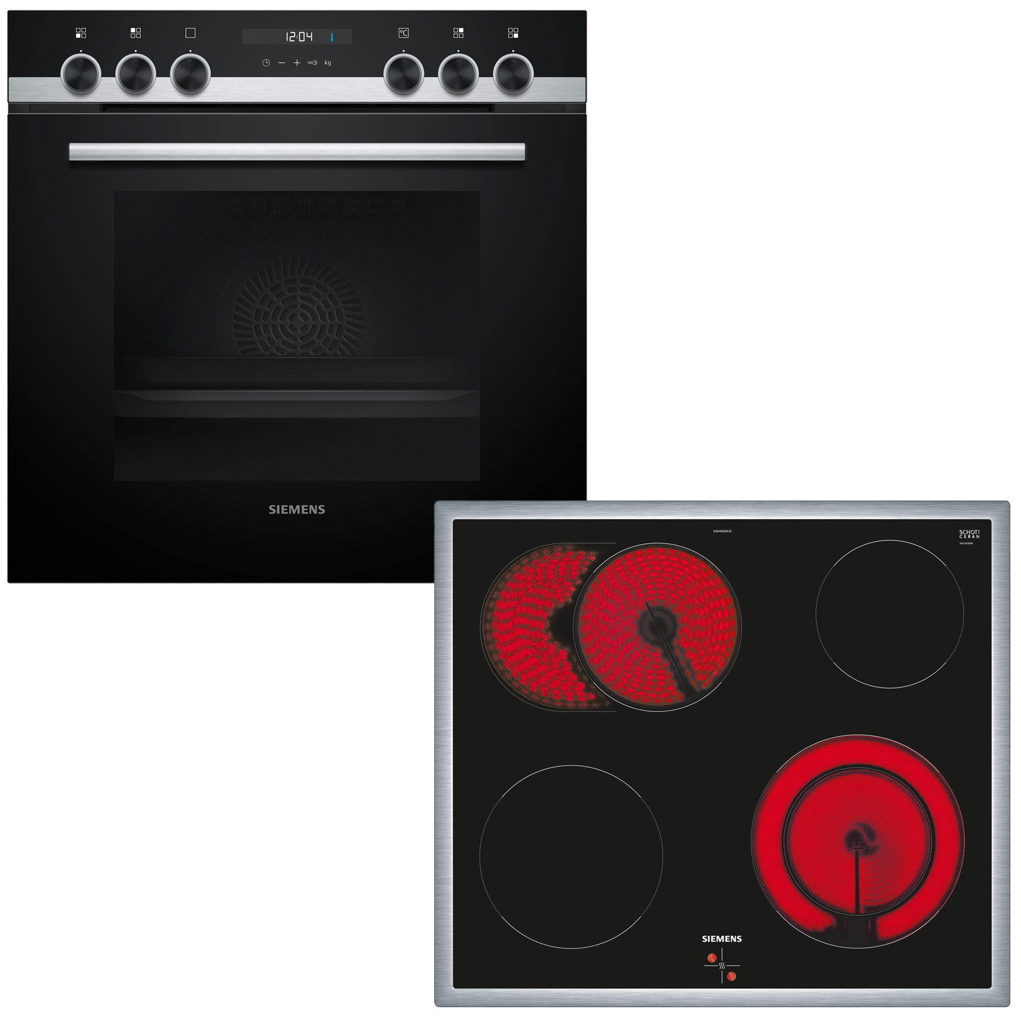 SIEMENS Elektro-Herd-Set EQ521KB11, mit Backwagen, Backwagen mit ausziehbarer Tür für bequemes Kochen & Backen