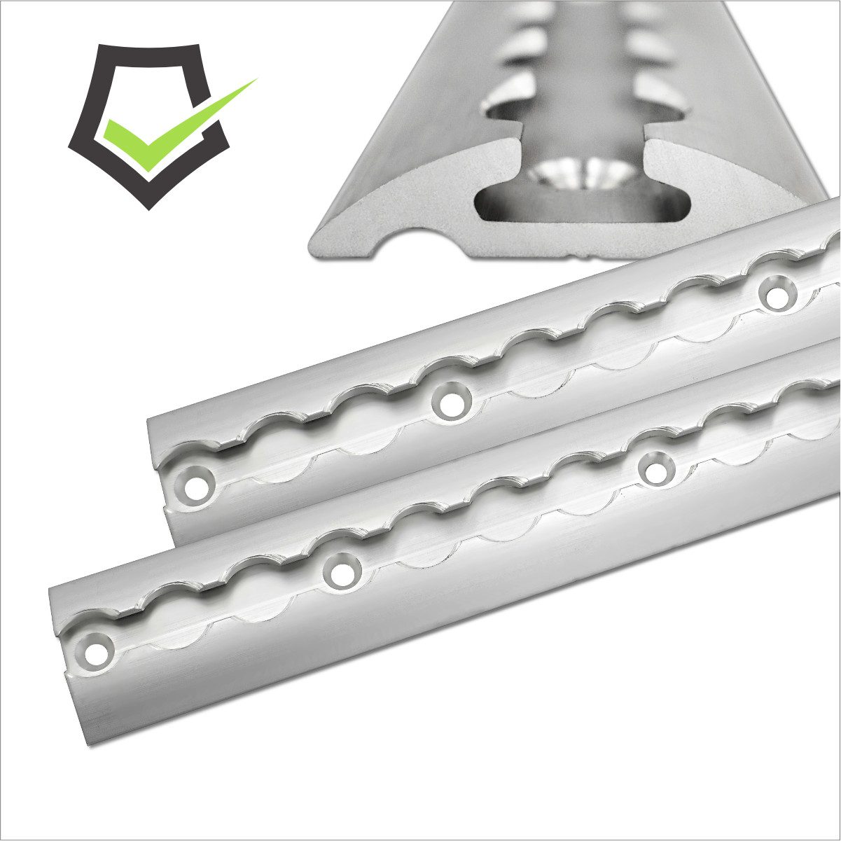 solidpro Spanngurt Airlineschiene 2x 0,5 Meter halbrund silber, TÜV zertifiziert (2-St)