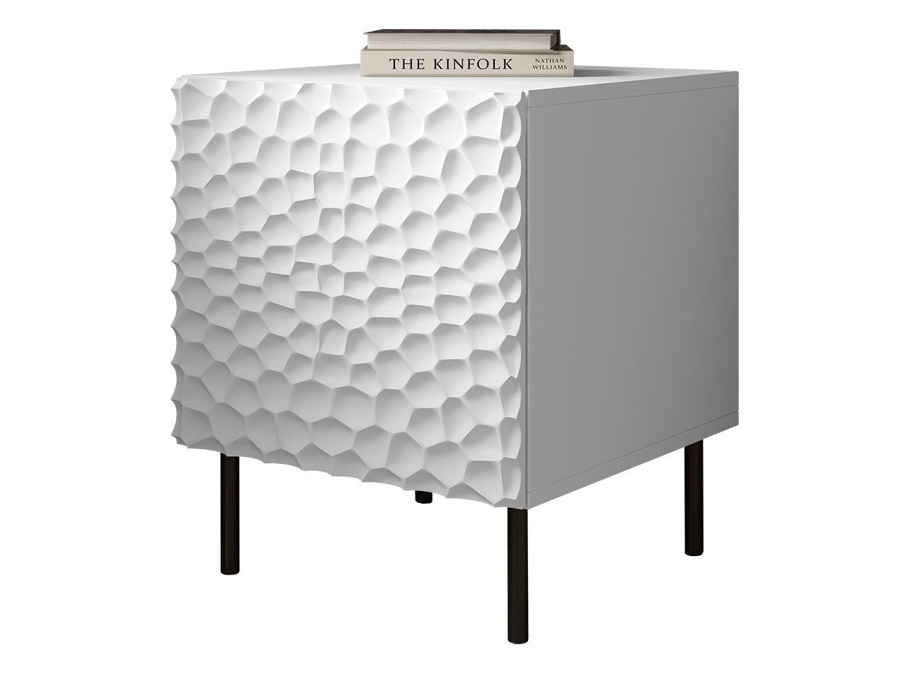 MIRJAN24 Nachttisch Hole (2er-Set, mit Tür), Metallfüße 14 cm, Griffloses Öffnungssystem