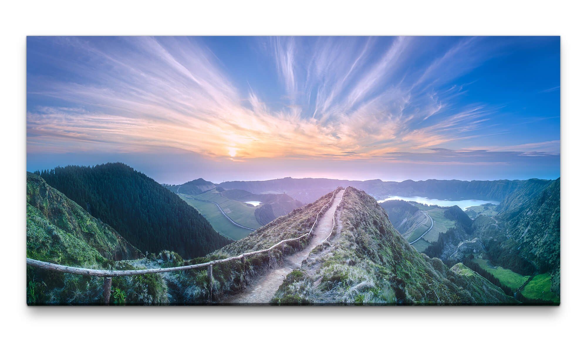 Leinwandbild Bilder XXL Gebirgsweg 50x100cm Wandbild auf Leinwand