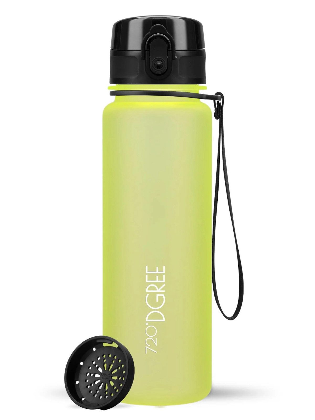 720°DGREE Trinkflasche Trinkflasche uberBottle softTouch mit Sieb lemon yellow 0,5l
