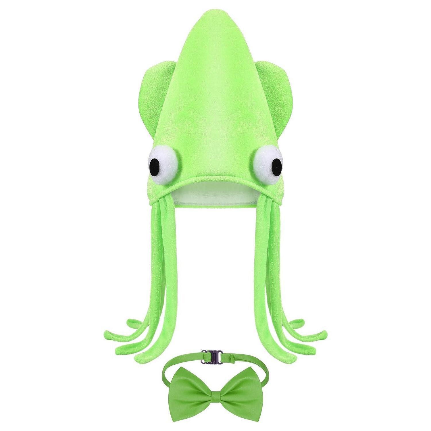 LuxusKollektion Clown-Kostüm Kostüm Octopus Mütze & Fliege Grün Erwachsene