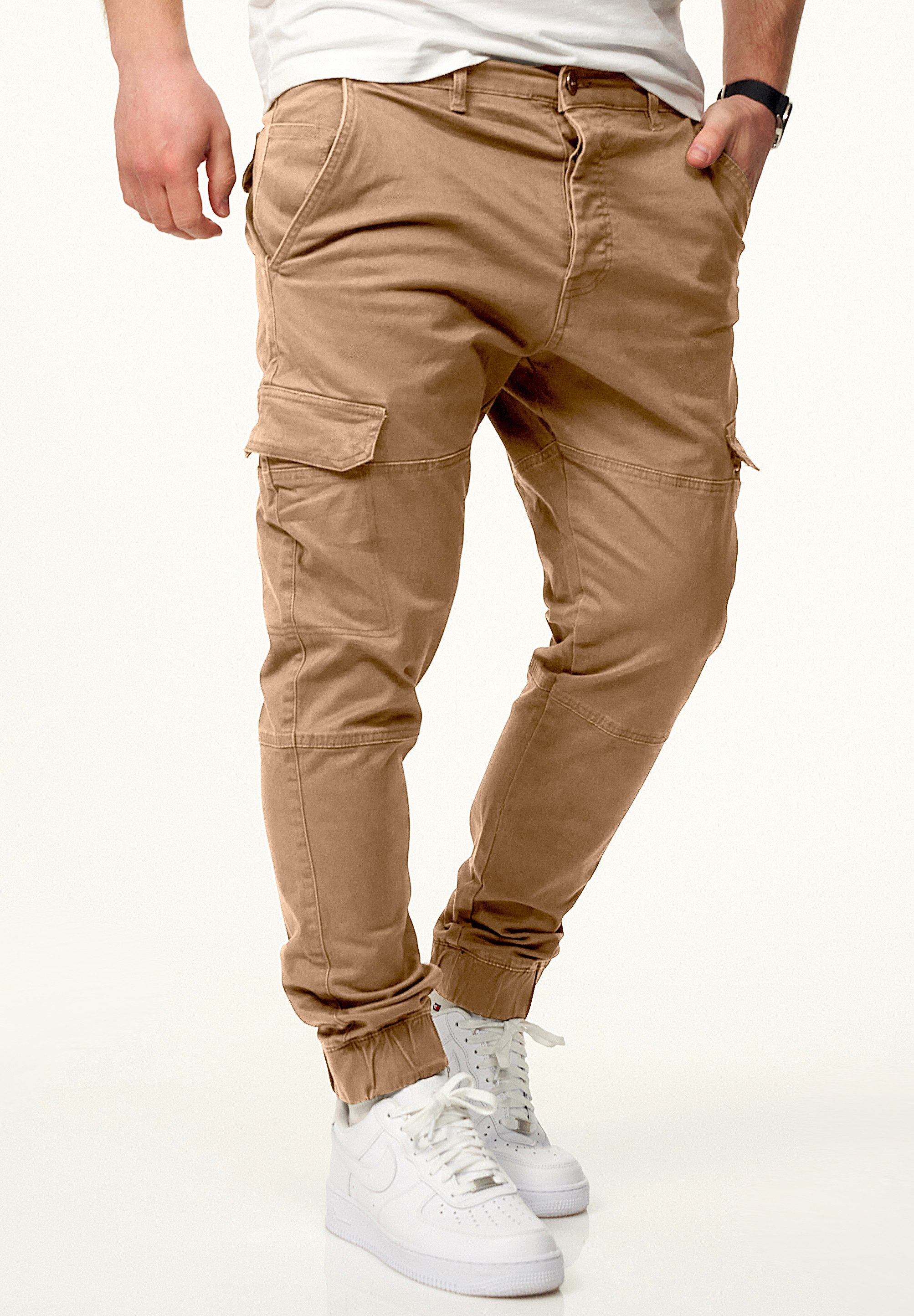 DAILY COTTON Cargohose mit elastischen Beinbündchen Herren Jogger-Hose Jean günstig online kaufen