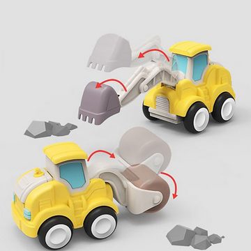 Fivejoy Spielzeug-Bagger Technik Fahrzeug Spielzeug, Bagger Bagger Set, Spielzeug Modell, (4-tlg), Präzise Verarbeitung,simulierte technische Bewegungen,Trägheitsantrieb