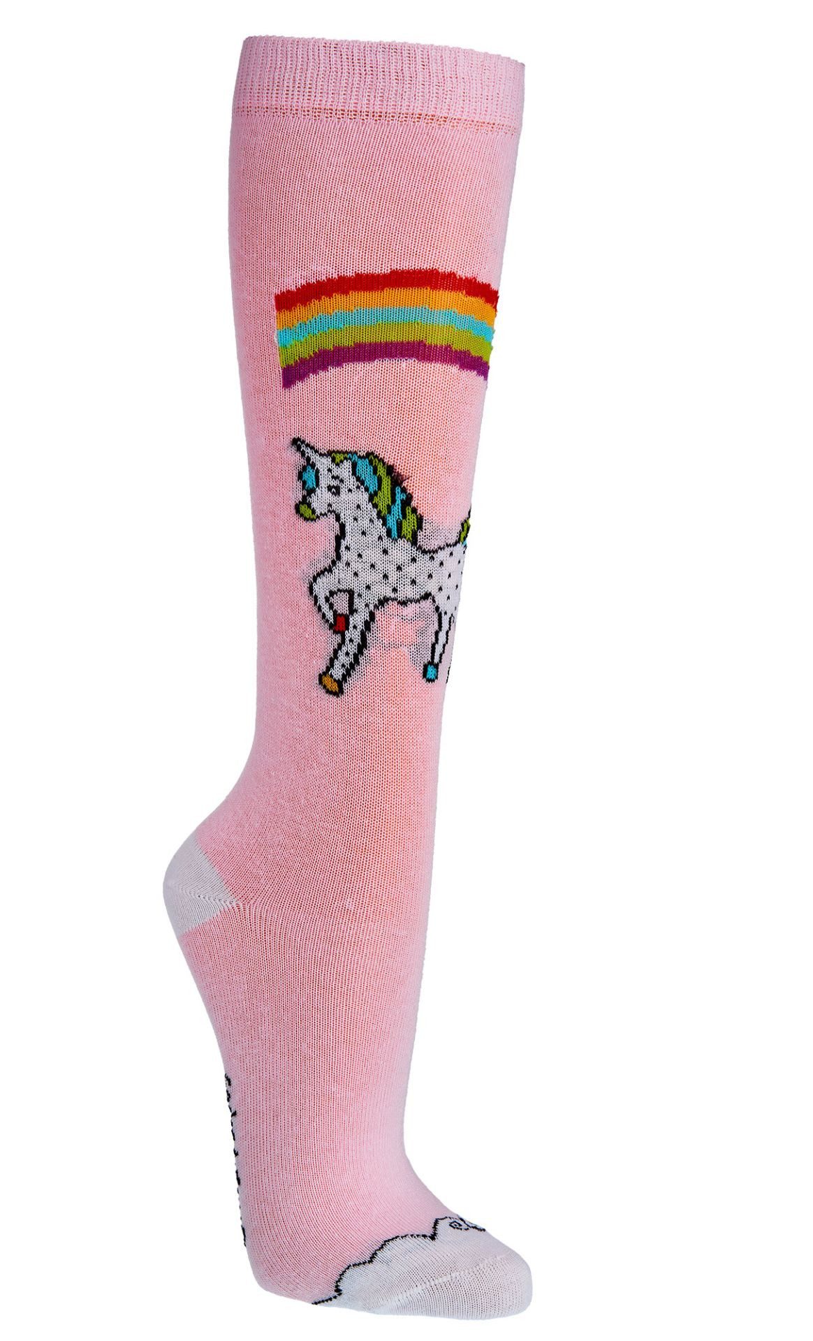 Wowerat Kniestrümpfe 3 Paar Kinder Baumwoll-Kniestrümpfe "EINHORN" 3er-Bündel sortiert