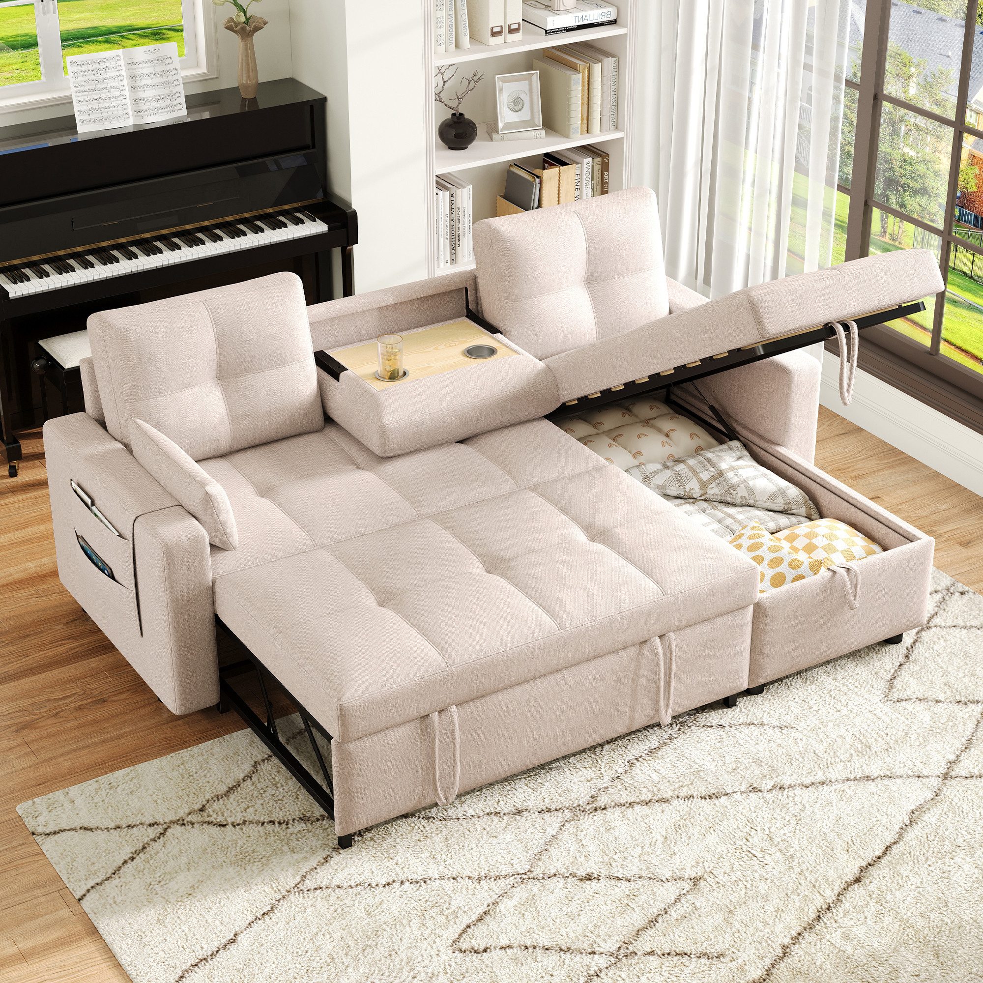 Ulife Sofa Ausziehbares Schlafsofa mit Schlaffunktion, günstig online kaufen