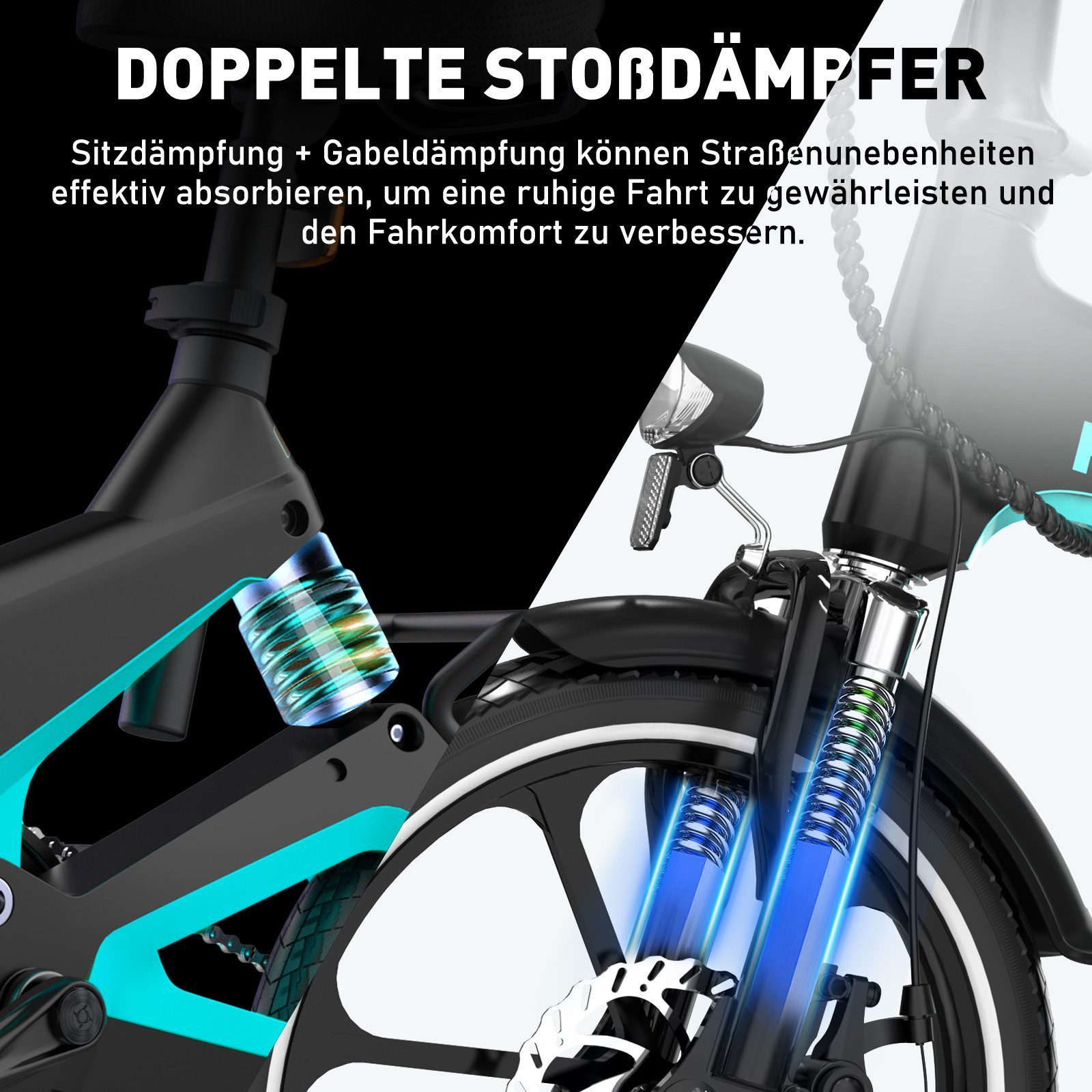 HITWAY E-Bike 16 inch Electric Bicycle Folding Bike for Women and Men with 36V 7.8Ah Battery, Rear Motor, 280.8 Wh