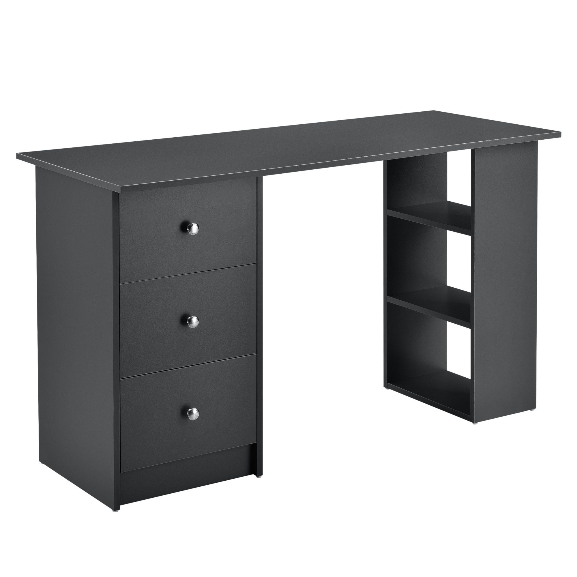 en.casa Schreibtisch, »Lemberg« mit Schubladen und Ablagen 120x50x72cm Dunk günstig online kaufen