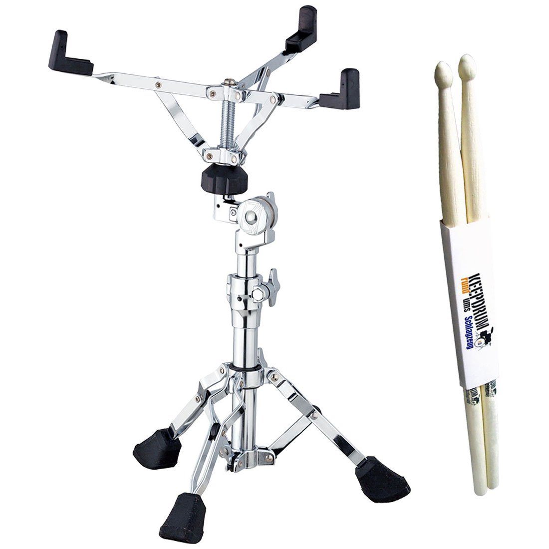 Schlagzeug Tama Snare-Ständer HS80W Roadpro mit Schlagzeugstöcken