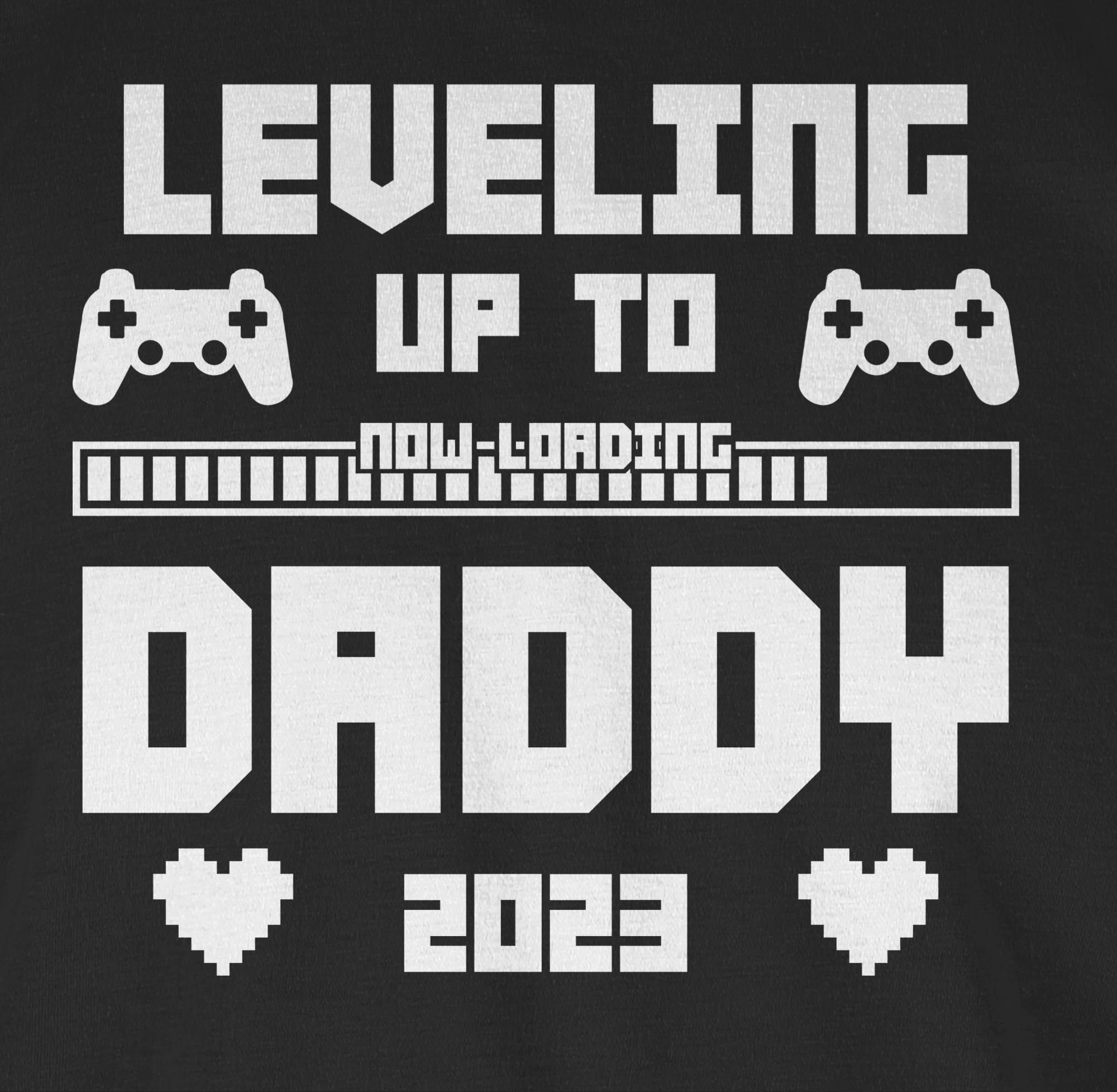Shirtracer T-Shirt Daddy loading Level Papa 01 für Vatertag Geschenk Up 2023 Schwarz