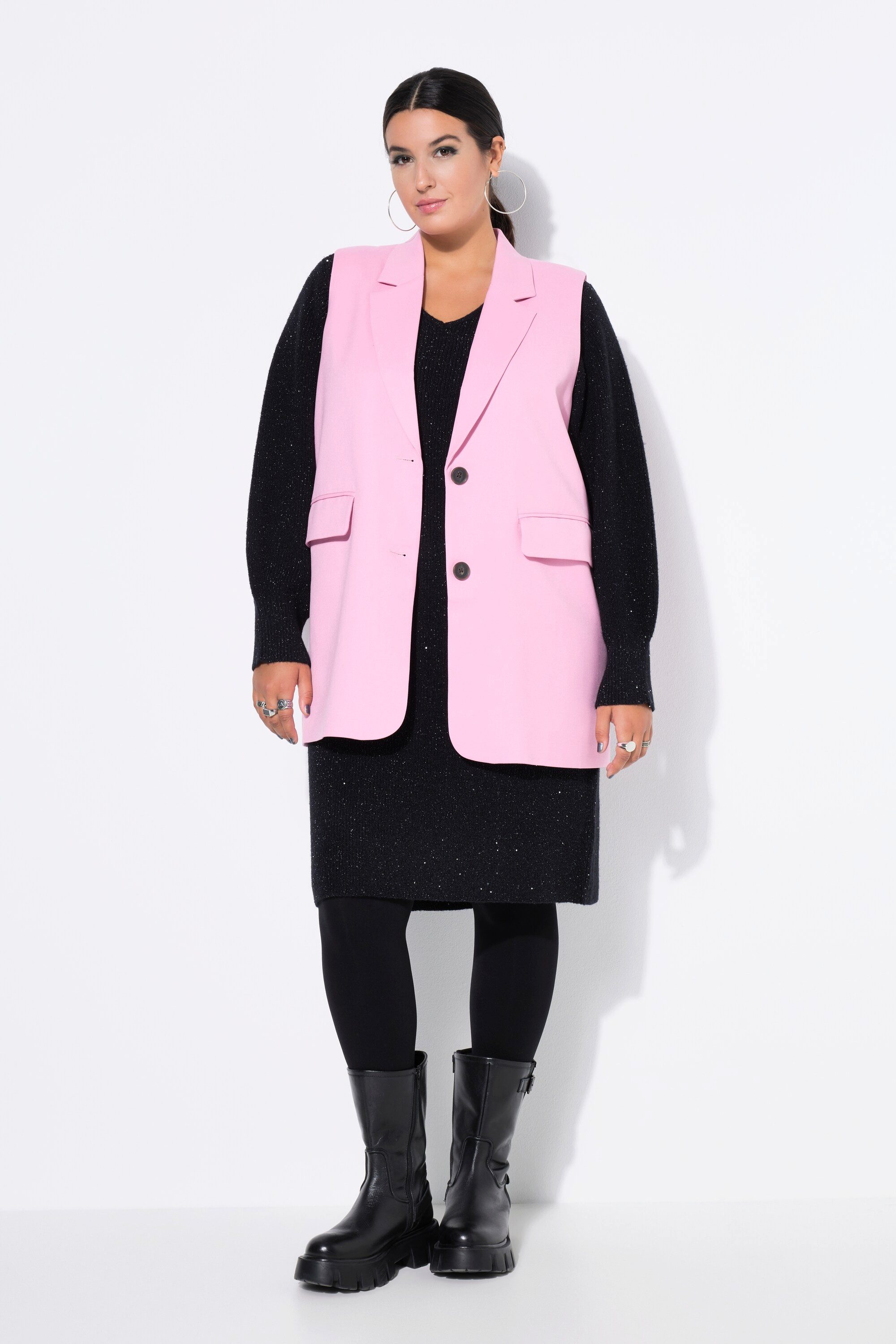 Studio Untold Steppweste Anzugweste oversized Rückenschlitz mit Knopf günstig online kaufen