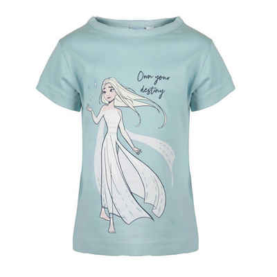 Disney Print-Shirt Die Eiskönigin Elsa Kinder Mädchen T-Shirt Gr. 92 bis 128, 100% Baumwolle