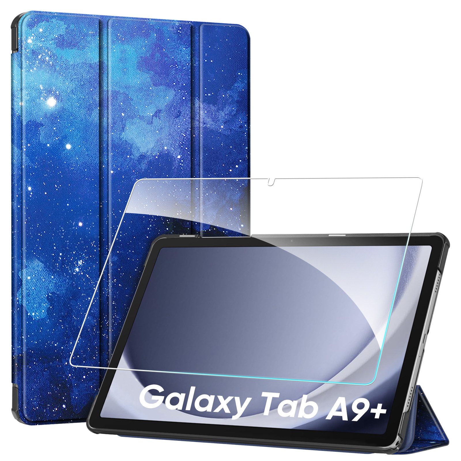 Fintie Tablet-Hülle für Samsung Galaxy Tab A11+ Plus 11" 2025 / Tab A9+ Plus 11 Zoll 2023 11 Zoll, mit Schutzfolie, Ultradünne Kunstleder Schutzhülle mit Standfunktion