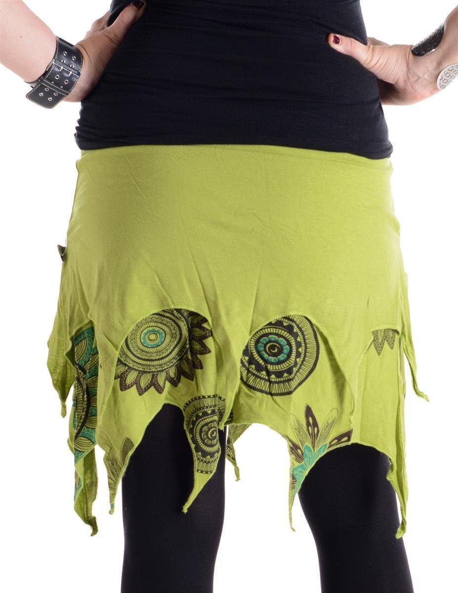 Vishes Zipfelrock Lagenlook Minirock aus Baumwolle günstig online kaufen