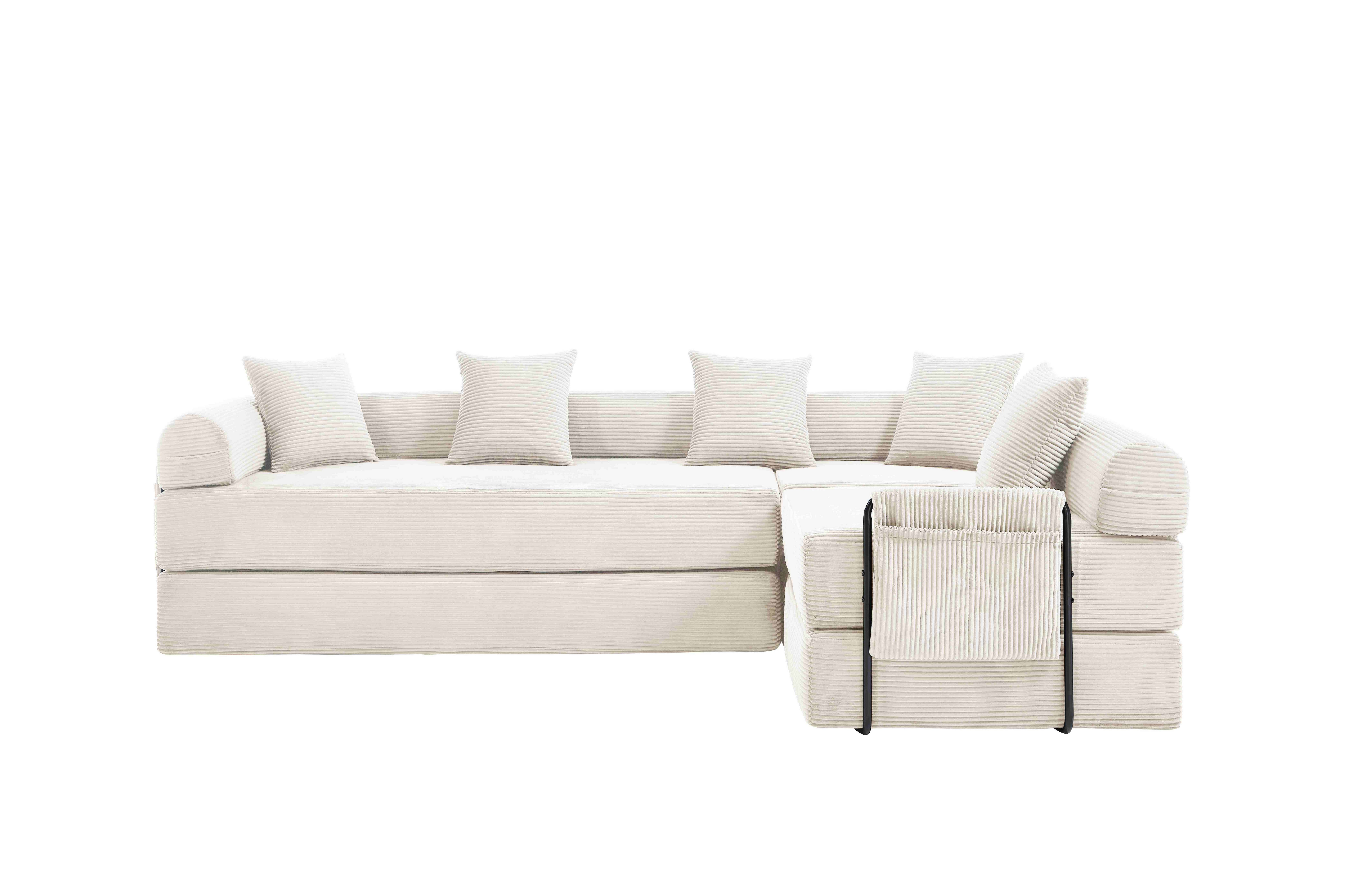 LVHOM Loungesofa Modulsofa mit Schlaffunktion, Seitentaschen, günstig online kaufen