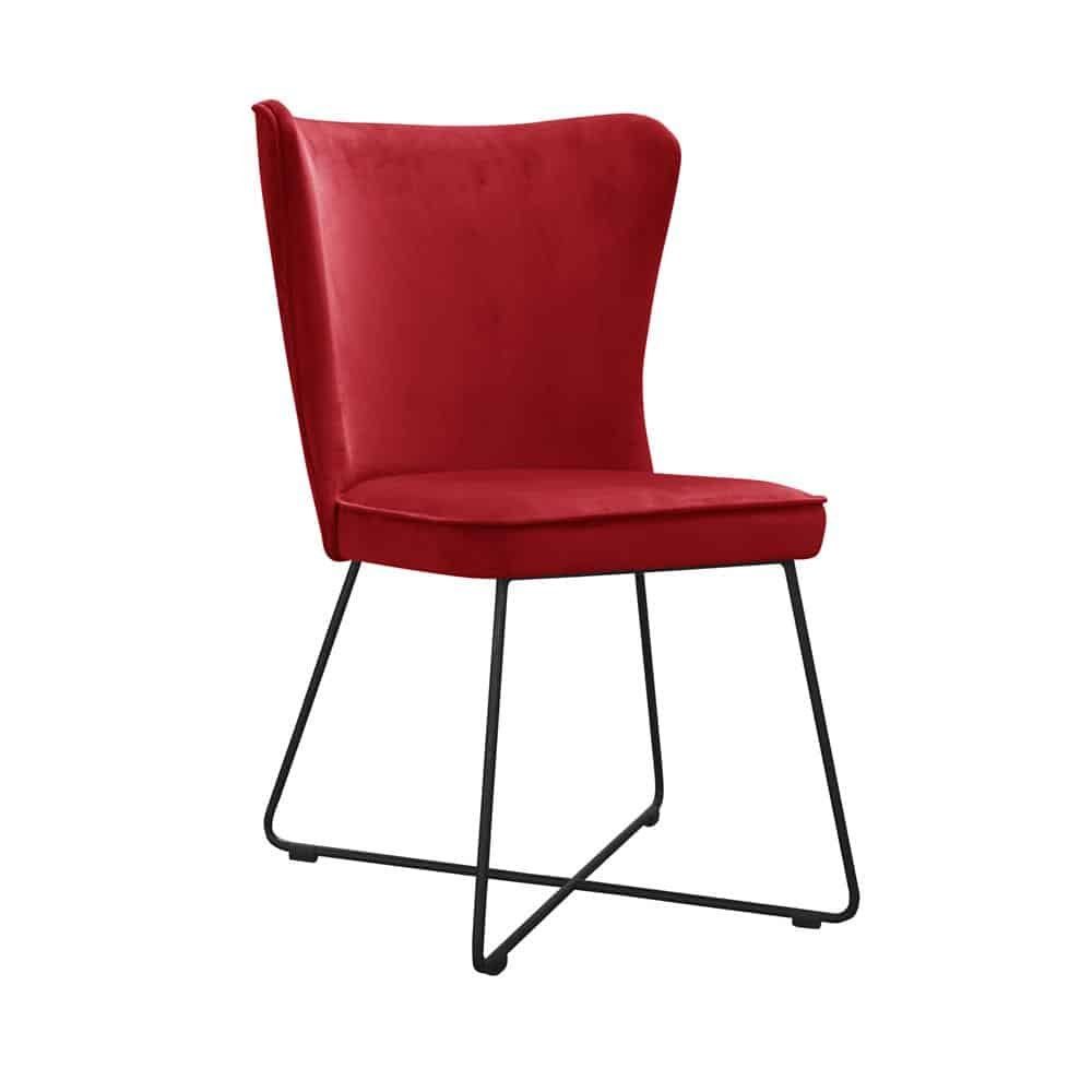 JVmoebel Stuhl, Stuhl 4x Sessel Esszimmer Lounge Sitz Set Neu Club Fernseh Polsterstuhl Textil Rot