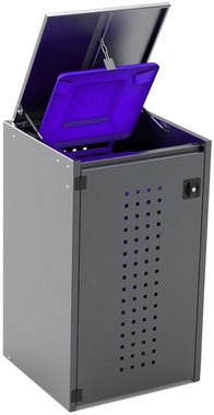 reinkedesign Mülltonnenbox Boxxi mit Kippdeckel aus verzinktem Stahl in Anthrazit
