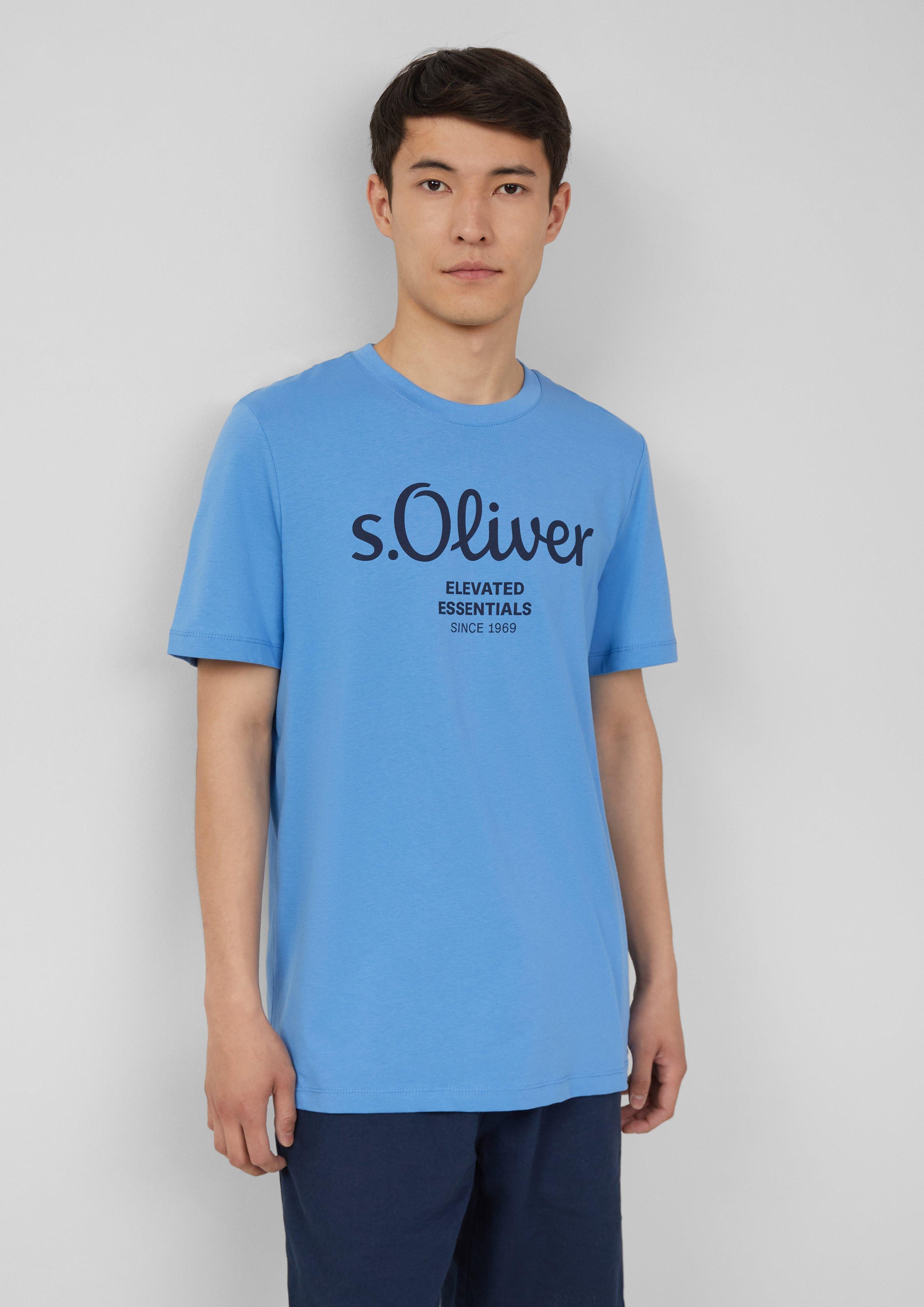 s.Oliver Kurzarmshirt T-Shirt mit Logo-Print Artwork günstig online kaufen