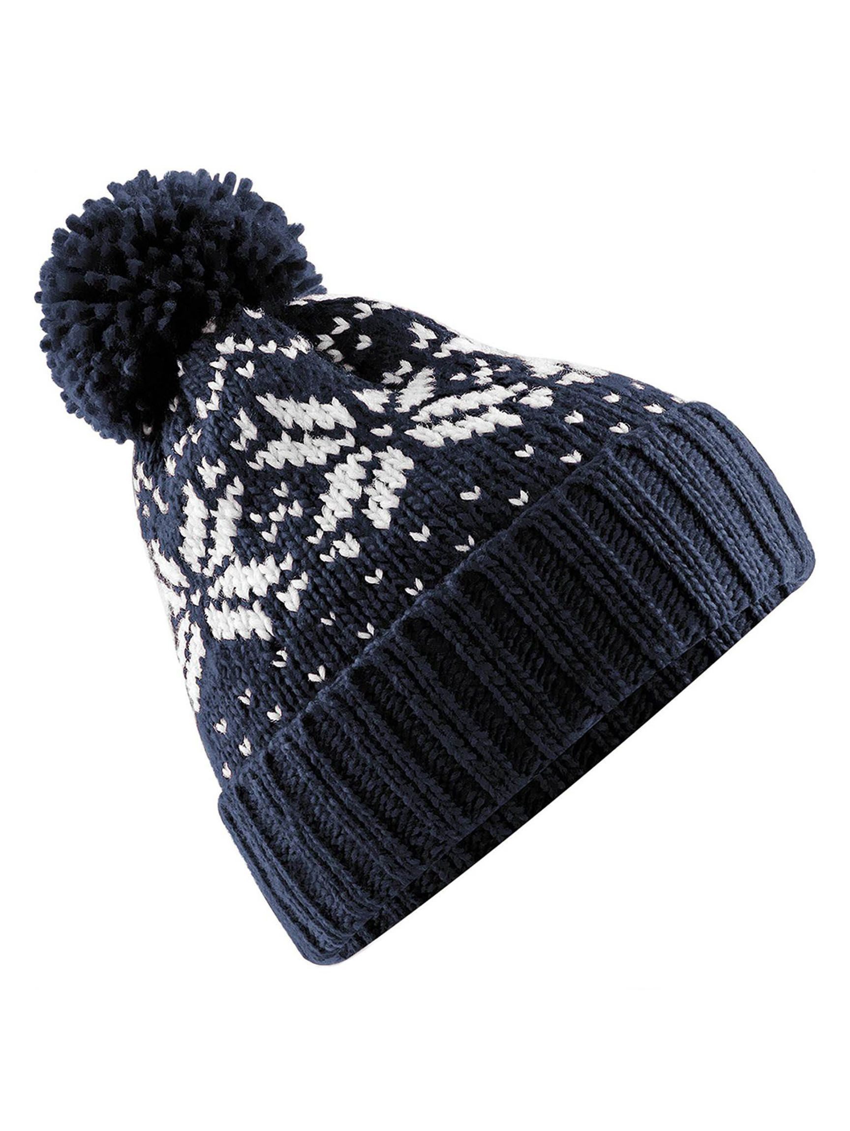 Neverless Strickmütze Damen Strickmütze Norweger Strickmuster Pudelmütze Wintermütze mit