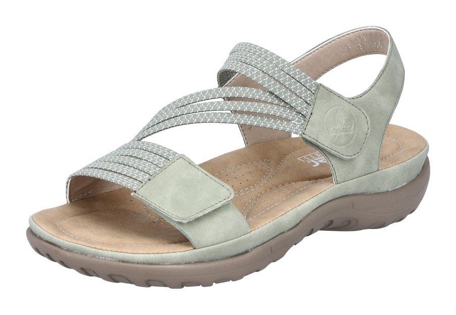 Rieker Riemchensandale, Sommerschuh, Sandalette, Keilabsatz, mit Gummizügen