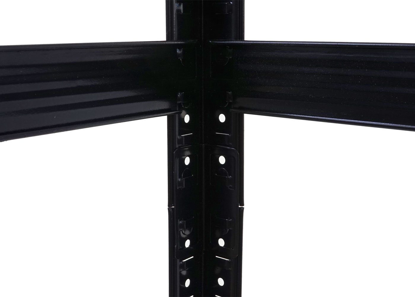 MCW Schwerlastregal MCW-E33-2, Set, kann werden 5 schwarz Stecksystem, festgelegt Holzböden individuell Ebenenhöhe
