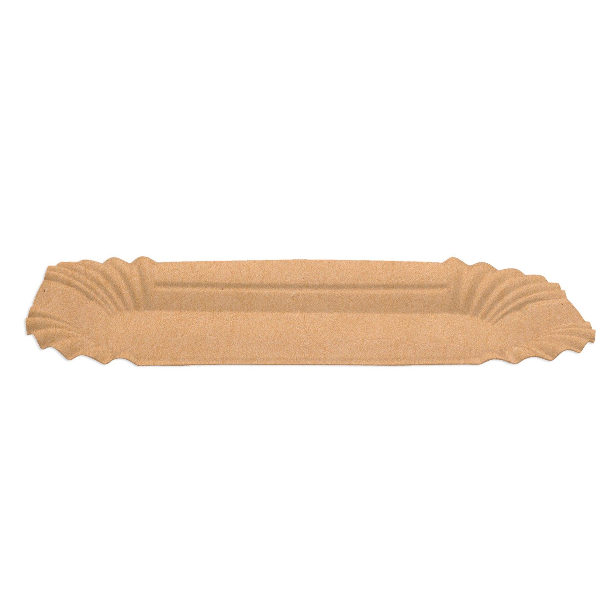 wisefood Einwegteller Papier-Teller, braun, rechteckig, 13 x 20 cm, (250 St)