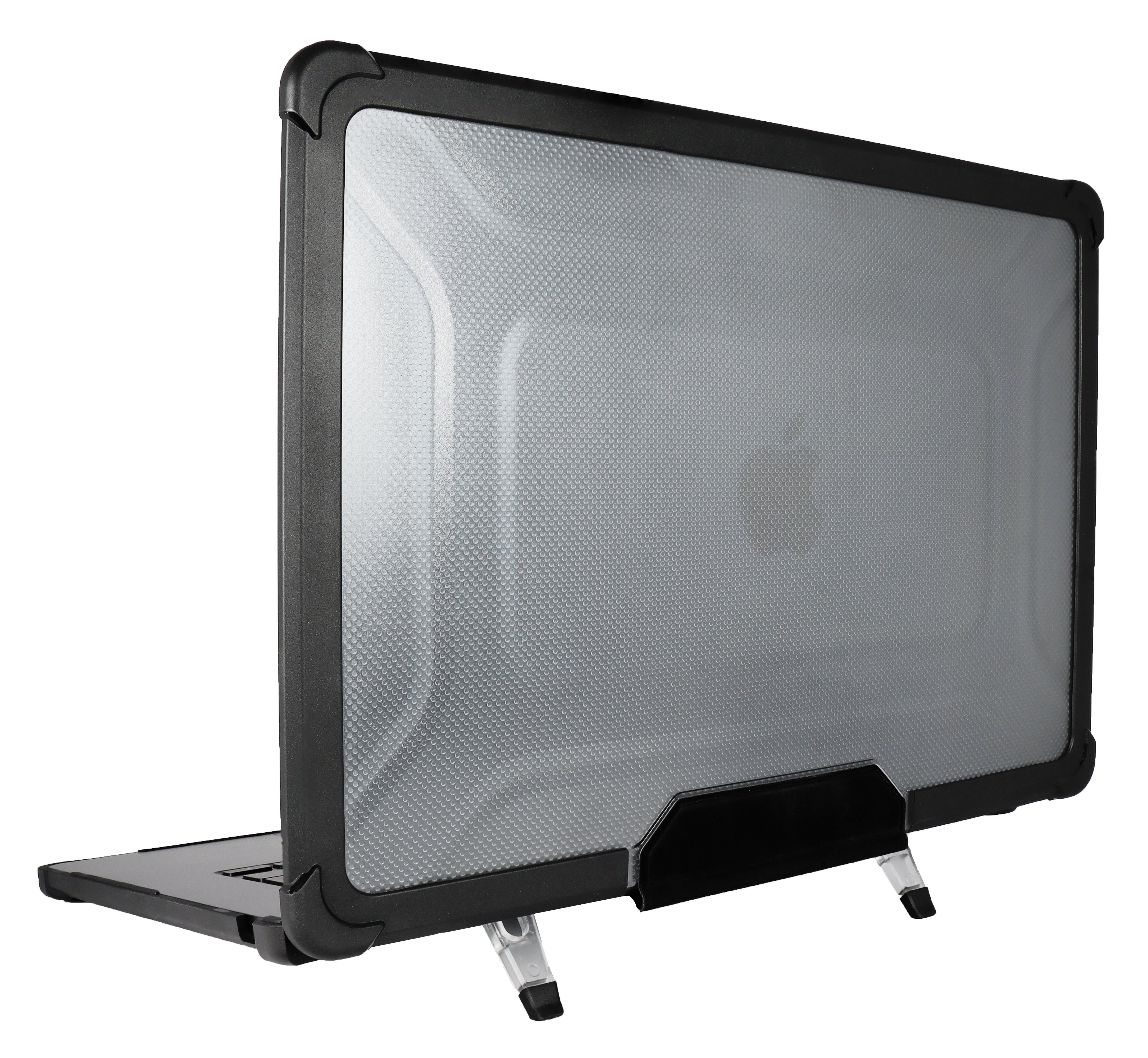 honju Laptop-Hülle FIT Kickstand Case - MacBook Air 15 Zoll Hülle (M5 / M4 / M3 / M2), [Ausklappbare Standfüße] schwarz / transparent