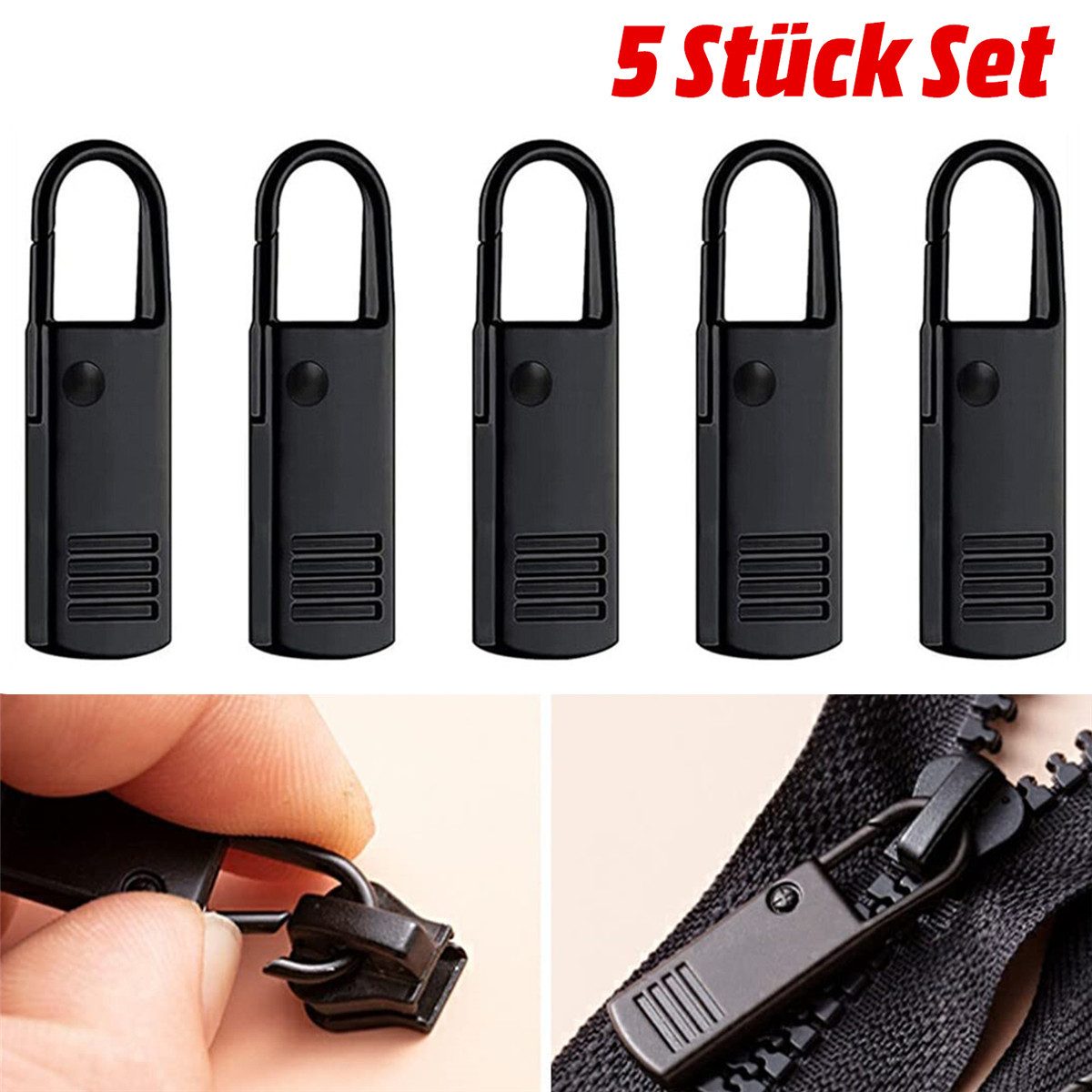Olotos Reißverschluss 5x Reißverschlussanhänger Reissverschluss Reparatur Set Metall Zipper