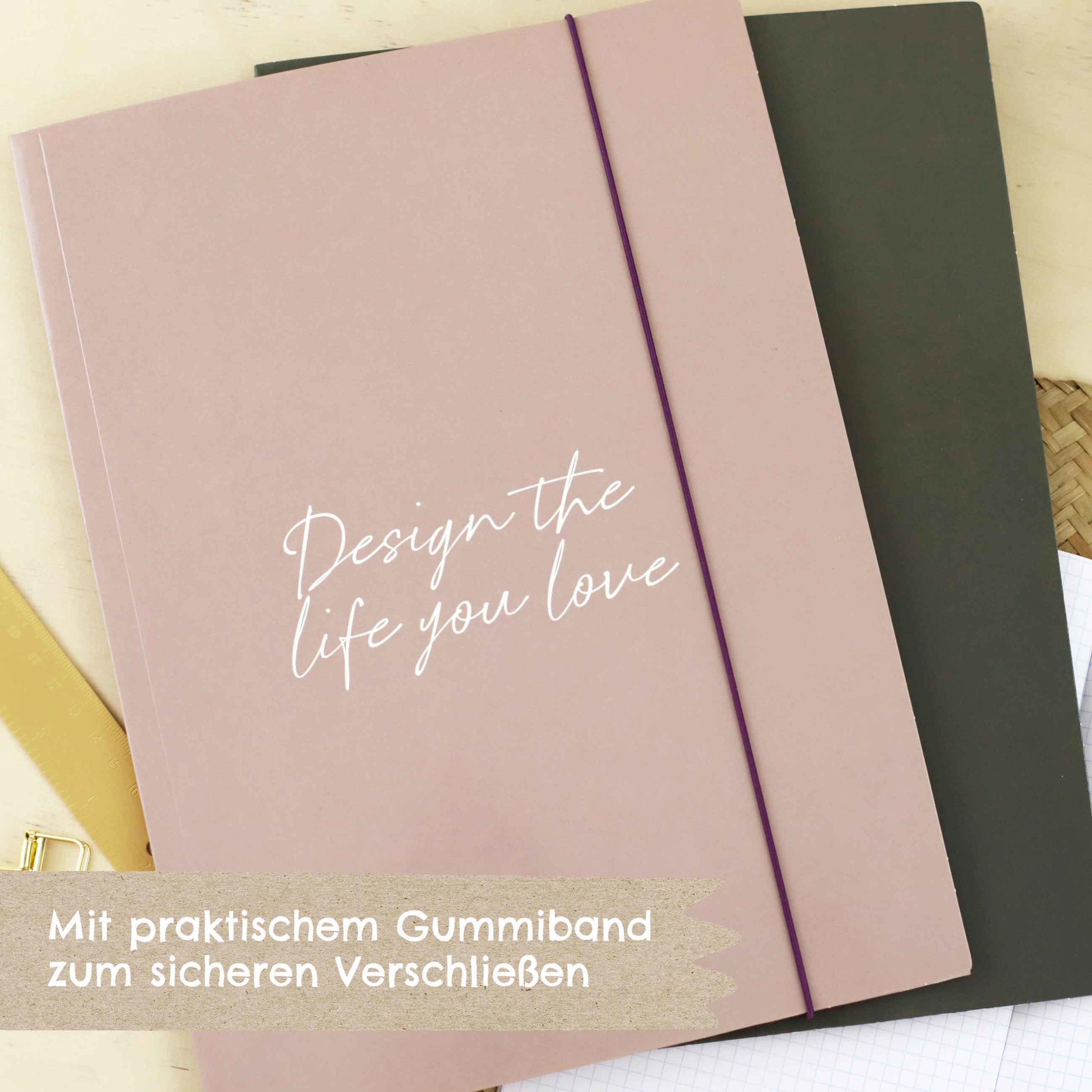 PAPIERDRACHEN Organisationsmappe 2 Mappen aus Karton - DIN A4 - Erwachsene - Mint-gold (2-St)