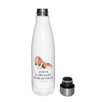 Mr. & Mrs. Panda Thermoflasche Hund Basset Hound - Weiß - Geschenk, Isolierflasche, Vierbeiner, Hund, Einzigartige Geschenkidee