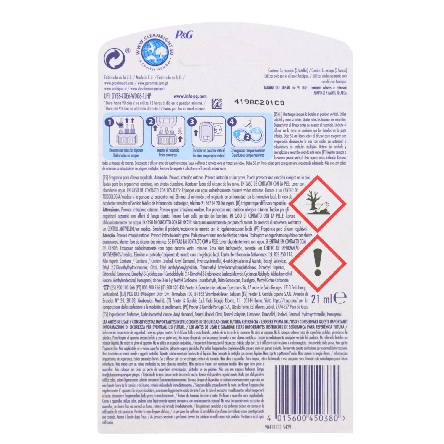 ambi pur Raumduft Ambi Pur 3Volution Tatami Japan Lufterfrischer 21ml Nachfüller Raumduf