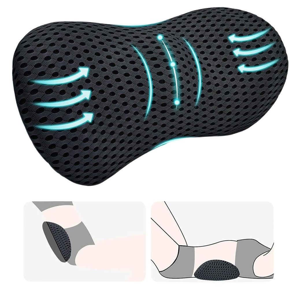 Zaewry Rückenkissen Lendenwirbelkissen, Rückenstützkissen aus Memory-Schaum, Ergonomisches Rückenkissen, für Bürostuhl und Auto, Lordosenstütze Auto & Bürostuhl, für optimale Unterstützung des unteren Rückens