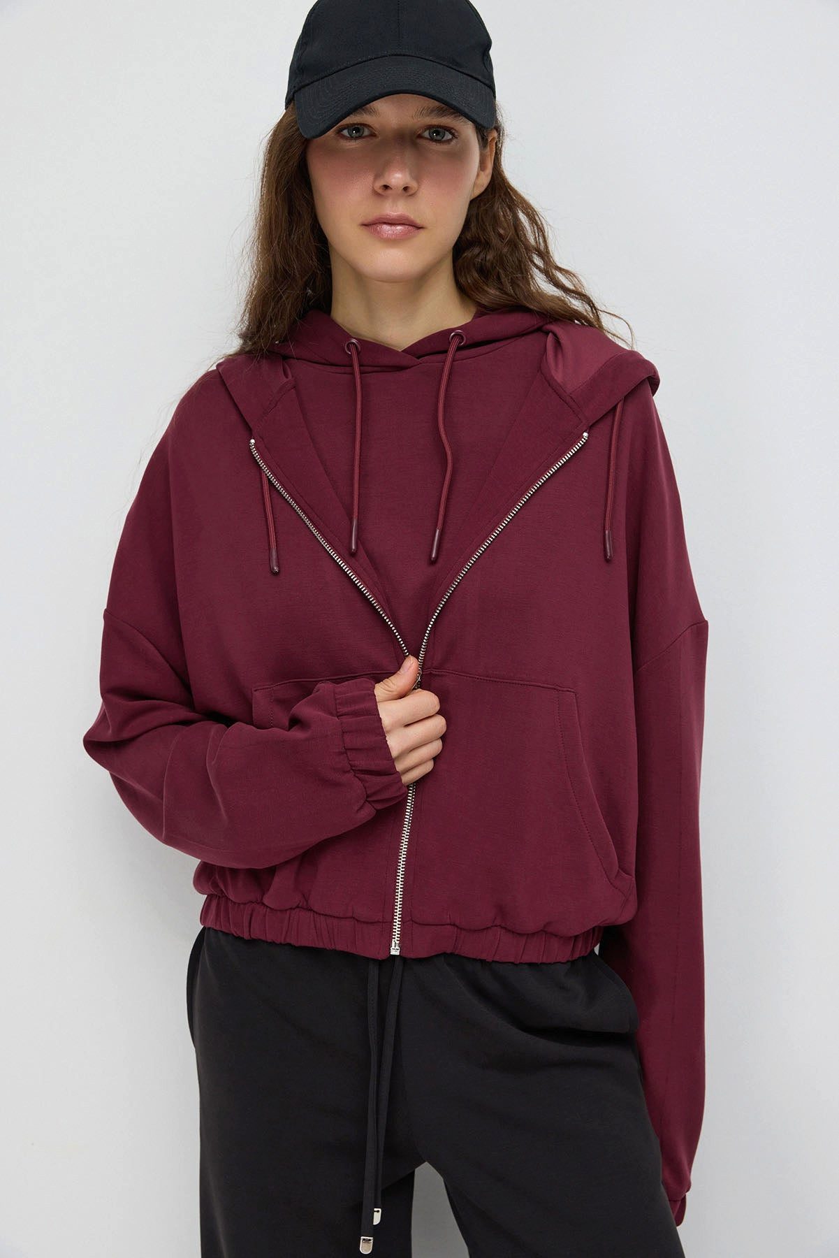 No Matter What Kapuzensweatshirt Crop-Sweatshirt mit Reißverschluss
