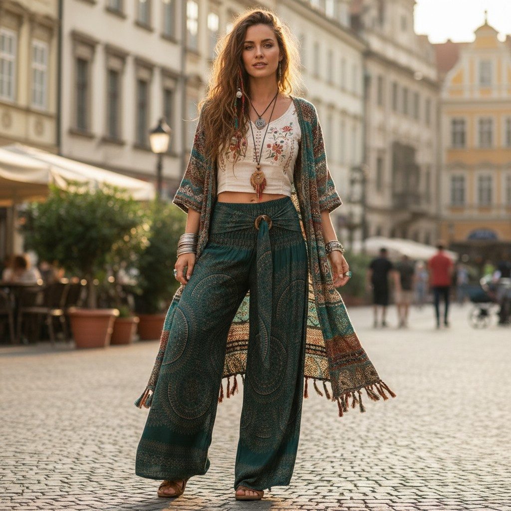 Guru-Shop Relaxhose Palazzohose, Hosenrock, Schlaghose, Sommerhose,.. alternative Bekleidung