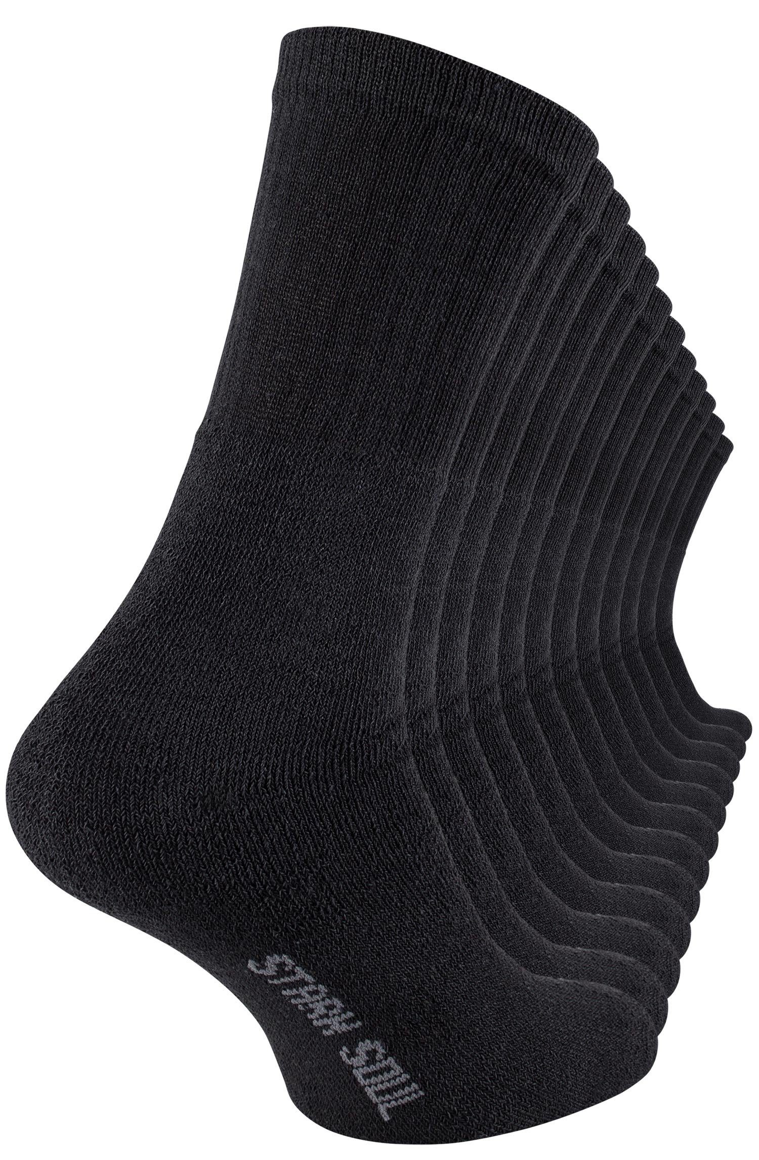 Stark Soul® Tennissocken Crew Socken - 6 oder 12 Paar Tennissocken, Freizeitsocken (12-Paar) in Schwarz, Weiß, oder Schwarz/Weiß/Grau