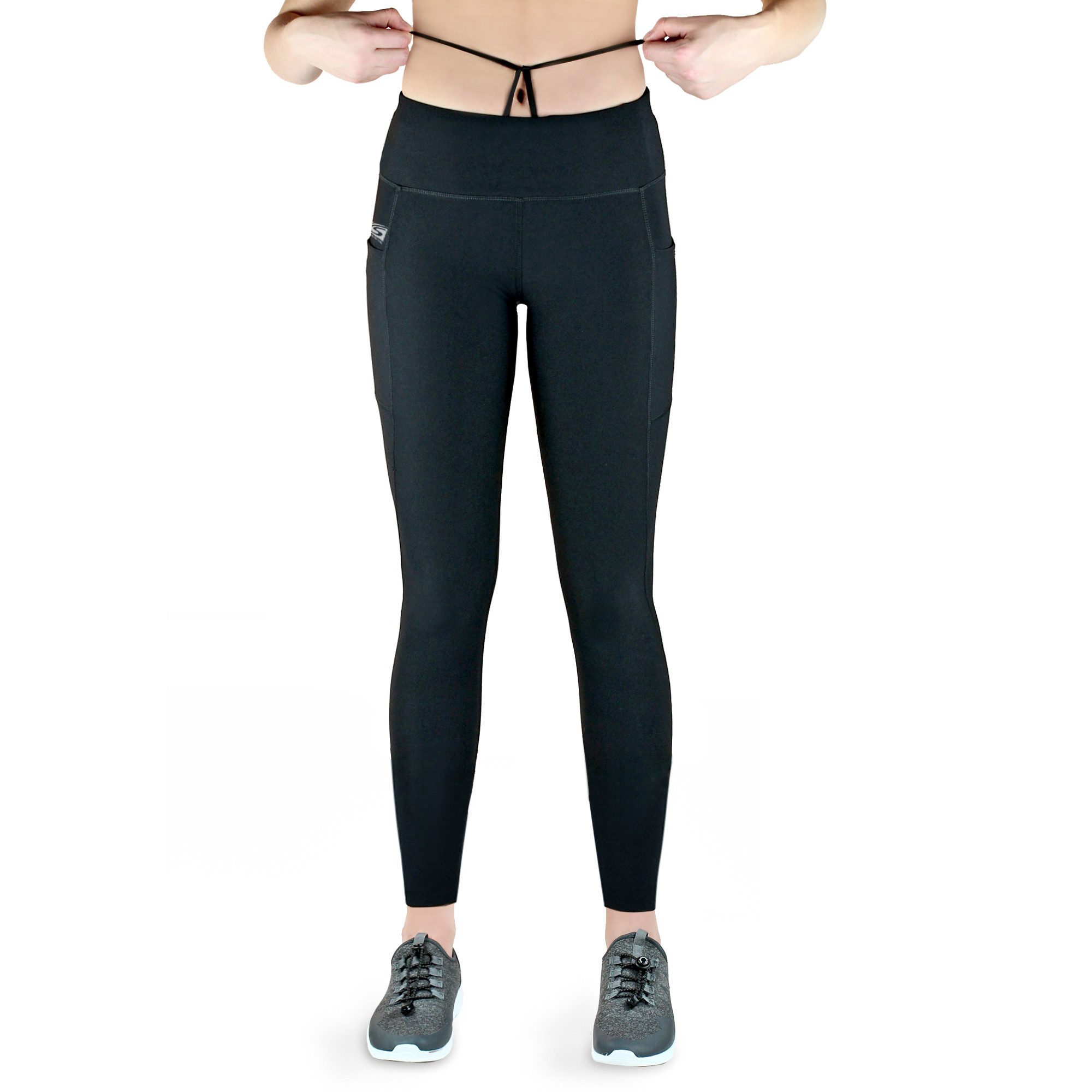 VS Variosports Highwaist Leggings Damen High Waist Sport Leggings lang, mit Handytasche & Mesh-Design Damen Sport Leggings lang, blickdicht, hoher Bund & 4-Wege-Stretch