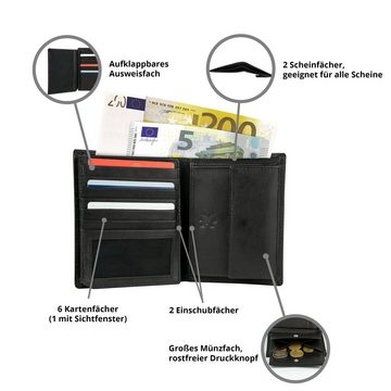 MOKIES Geldbörse Herren Portemonnaie G336 (hochformat), 100% Echt-Leder