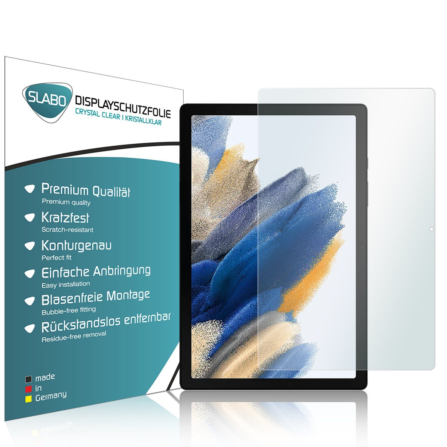 SLABO Schutzfolie 2 x Displayschutzfolie Crystal Clear, Samsung Galaxy Tab A8 10.5" 2021 (LTE WiFi)