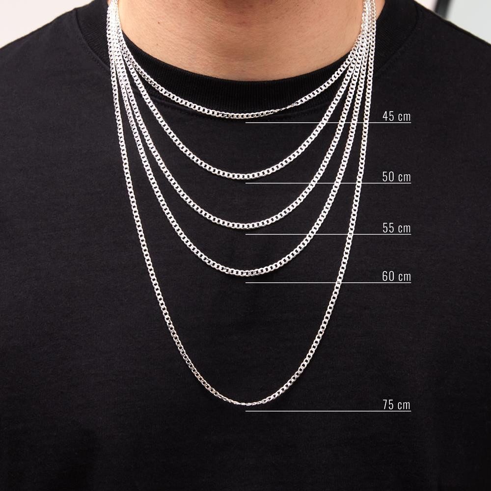 JEWLIX Panzerkette 925 Silber Panzerkette 3mm Damen Herren von JEWLIX PK0030 (50cm)