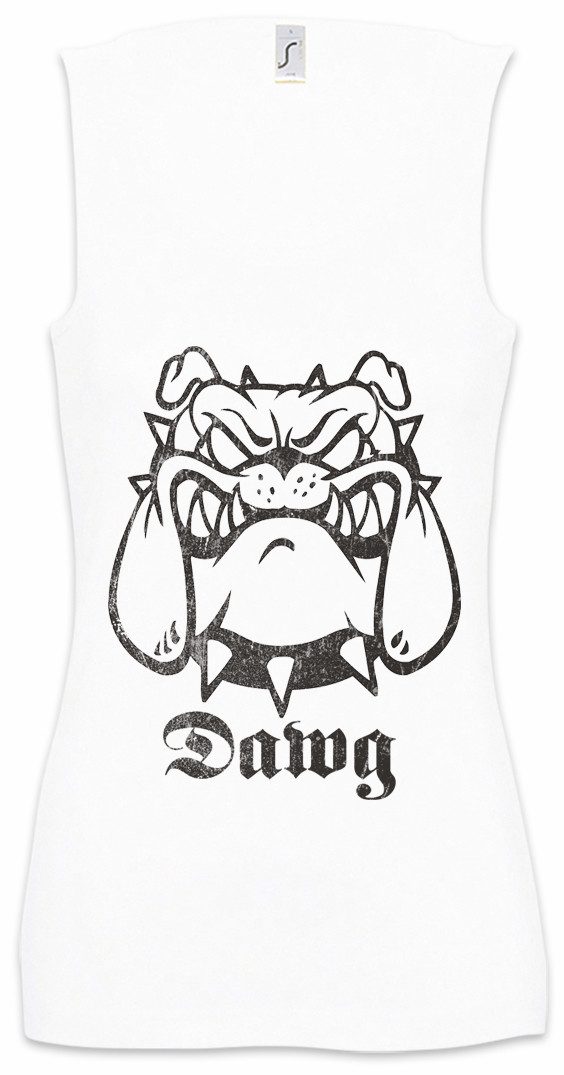 Tanktop Dawg Ärmelloses Damen T-Shirt Dog Kettenhalsband Kette Bissiger Hund