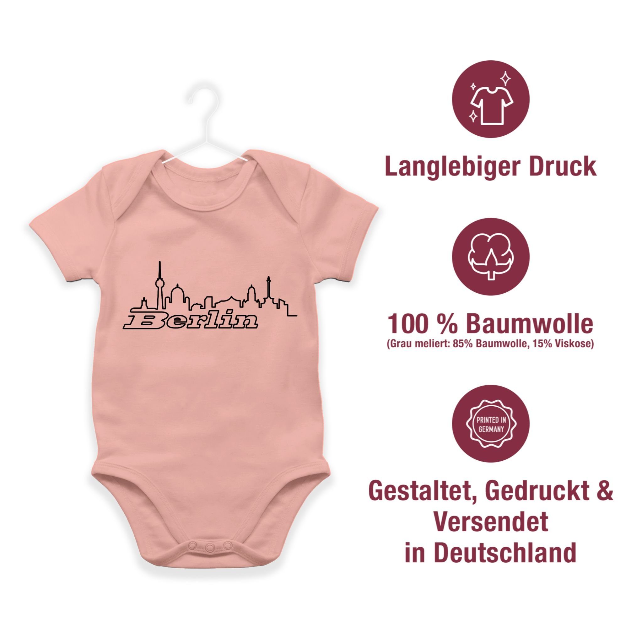 Skyline Babyrosa Shirtracer 3 Baby Shirtbody Wappen Länder Berlin