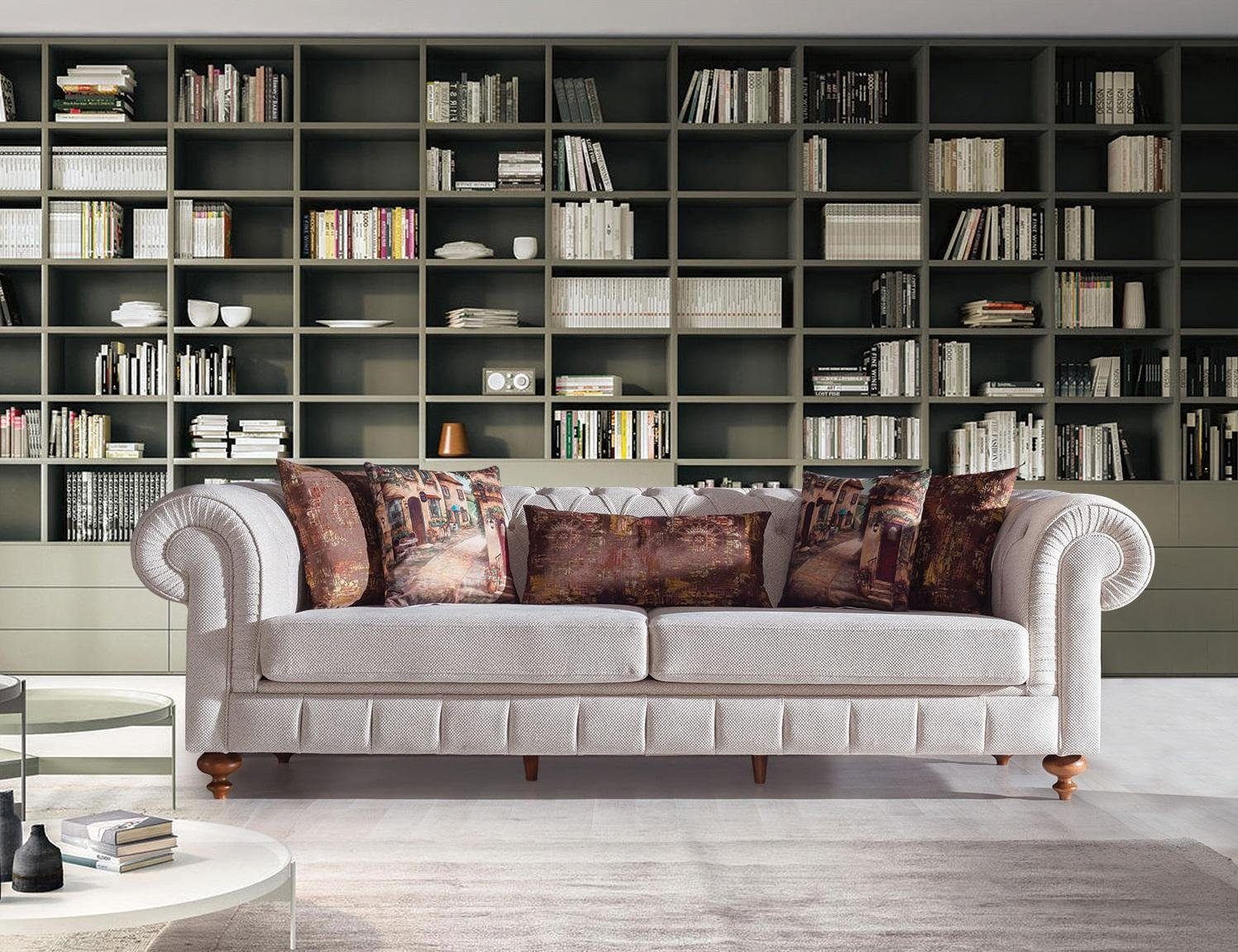 JVmoebel Sofa Grauer Dreisitzer Couch 3-er Sofa Design Möbel Neu, Made in Europe