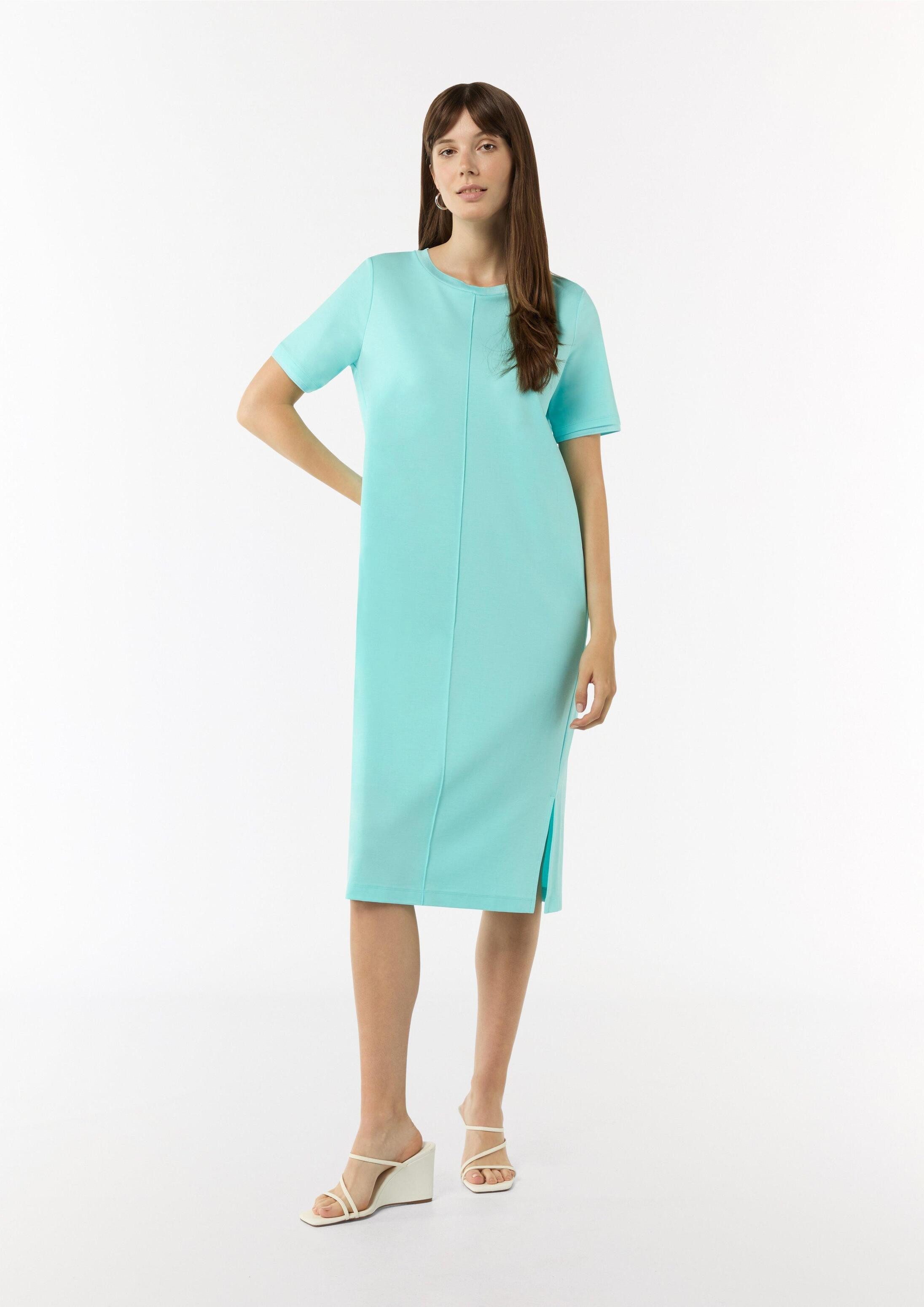 comma Midikleid Kleid T-Shirt-Kleid mit seitlich geschlitztem Saum