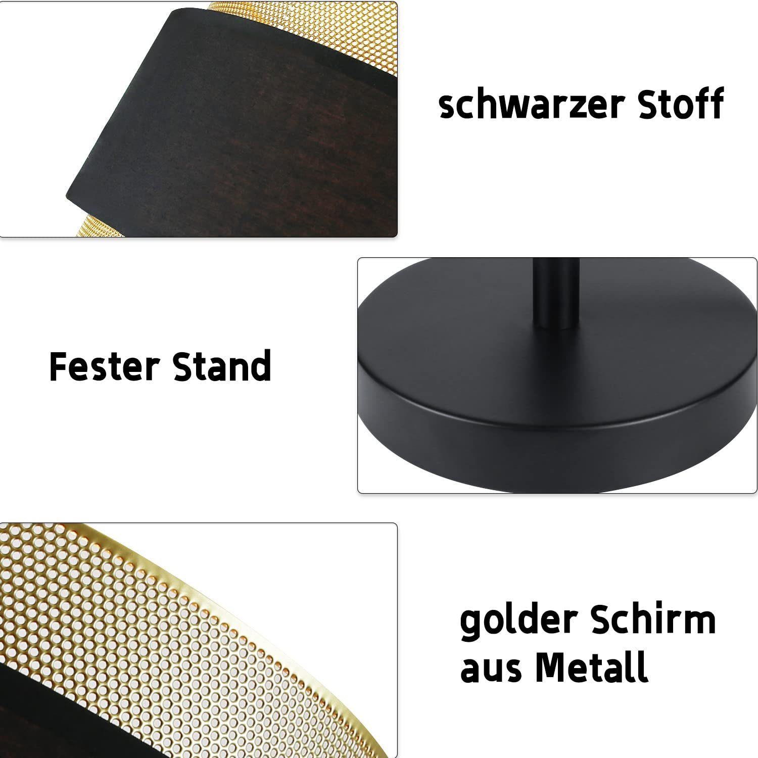 ZMH Tischleuchte Retro Stil, Design Schwarz E27 Leuchtmittel Metall Industrial ohne Antik